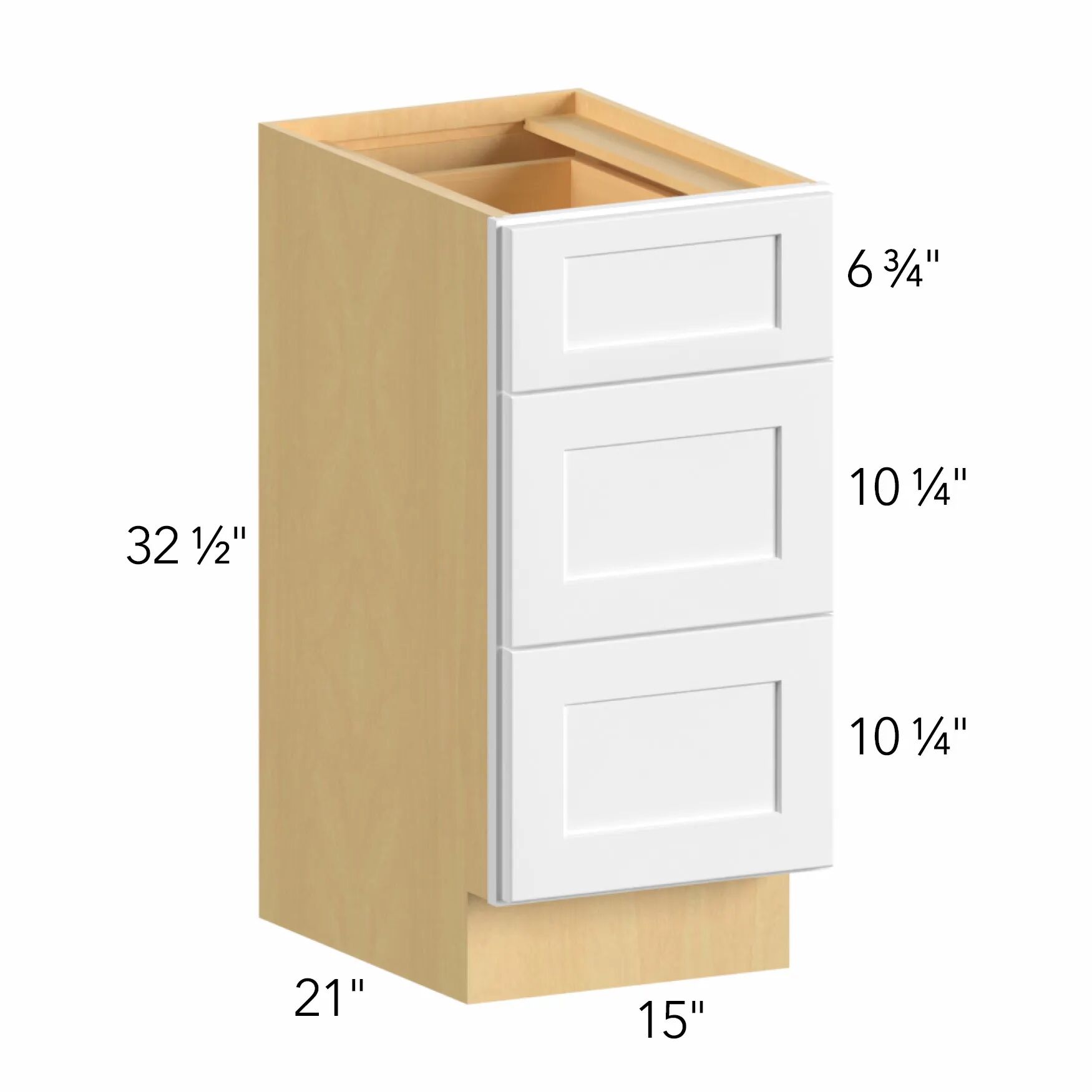 Allure® Galaxy Frost 15"W x 32.5"H x 21"D Vanity Drawer Base (ADA-VDB15)