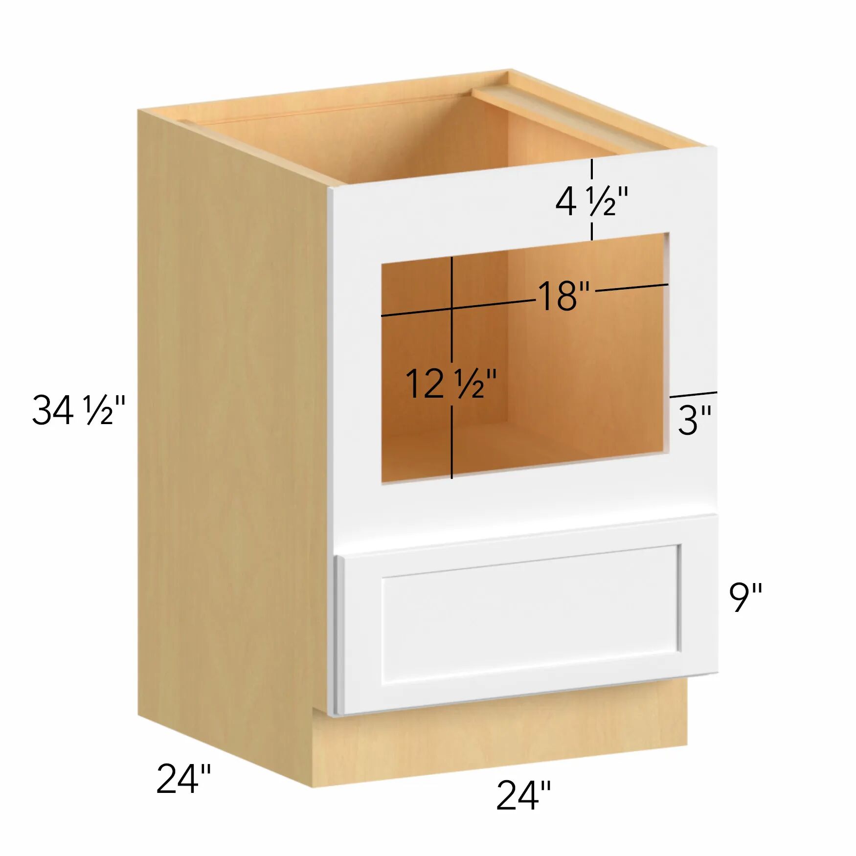 Allure® Echo Timber 24"W x 34.5"H x 24"D Microwave Base Cabinet (BMC24)