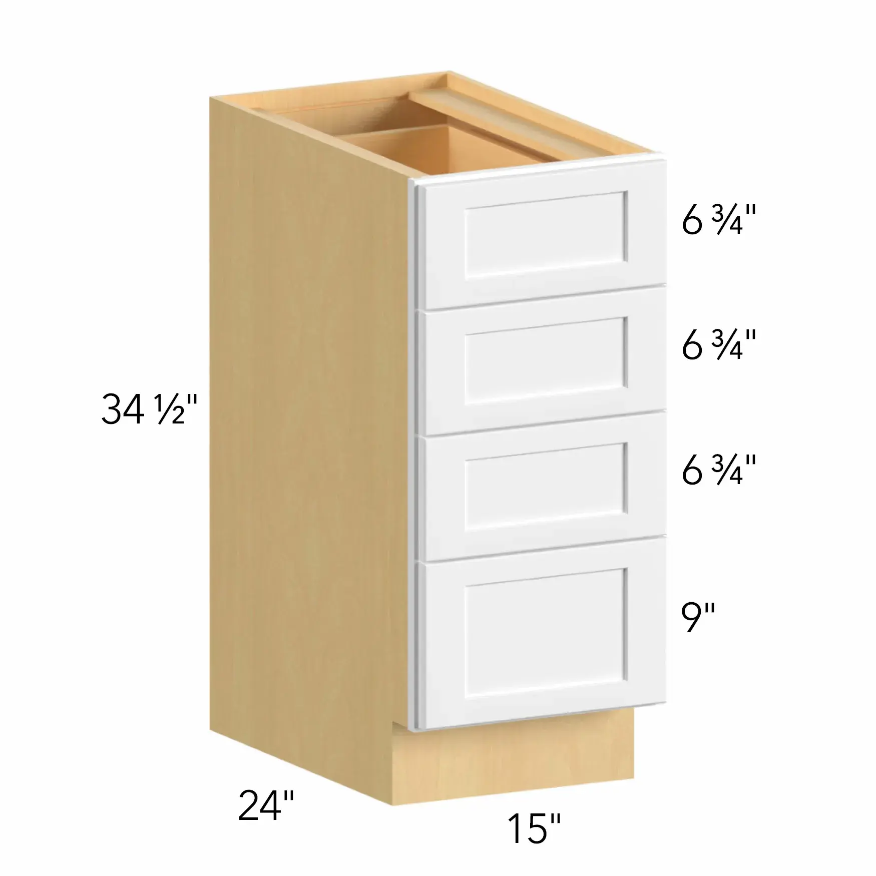 Allure® Galaxy Timber 15"W x 34.5"H x 24"D Drawer Base Cabinet (DB15-4)