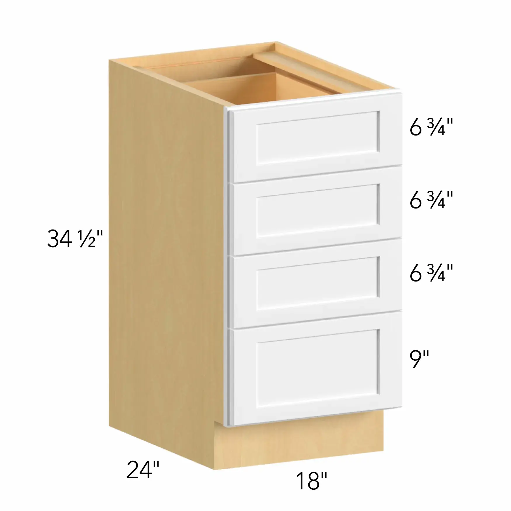Allure® Galaxy Timber 18"W x 34.5"H x 24"D Drawer Base Cabinet (DB18-4)