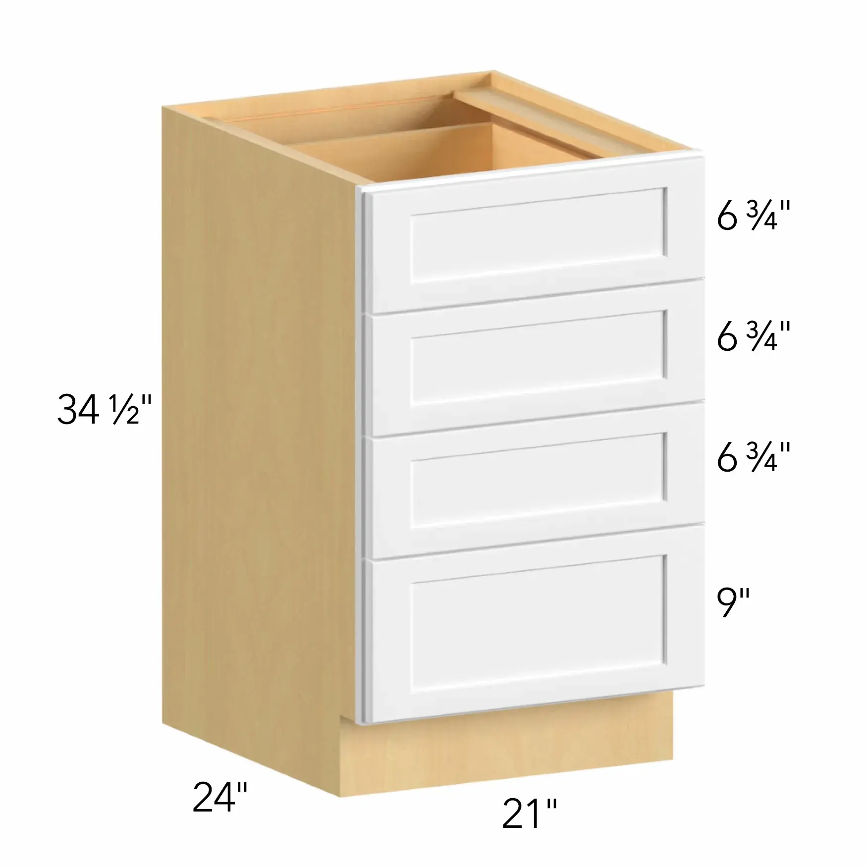 Allure® Luxe Frost 21"W x 34.5"H x 24"D Drawer Base Cabinet (DB21-4)