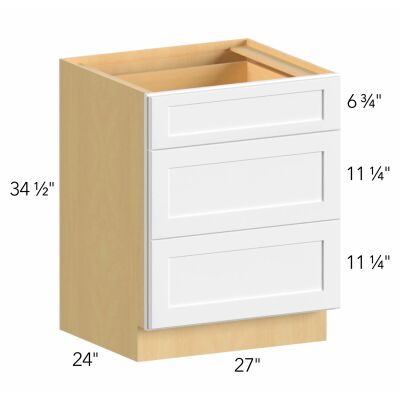 Allure® Luna Dove 27"W x 34.5"H x 24"D Drawer Base Cabinet (DB27)