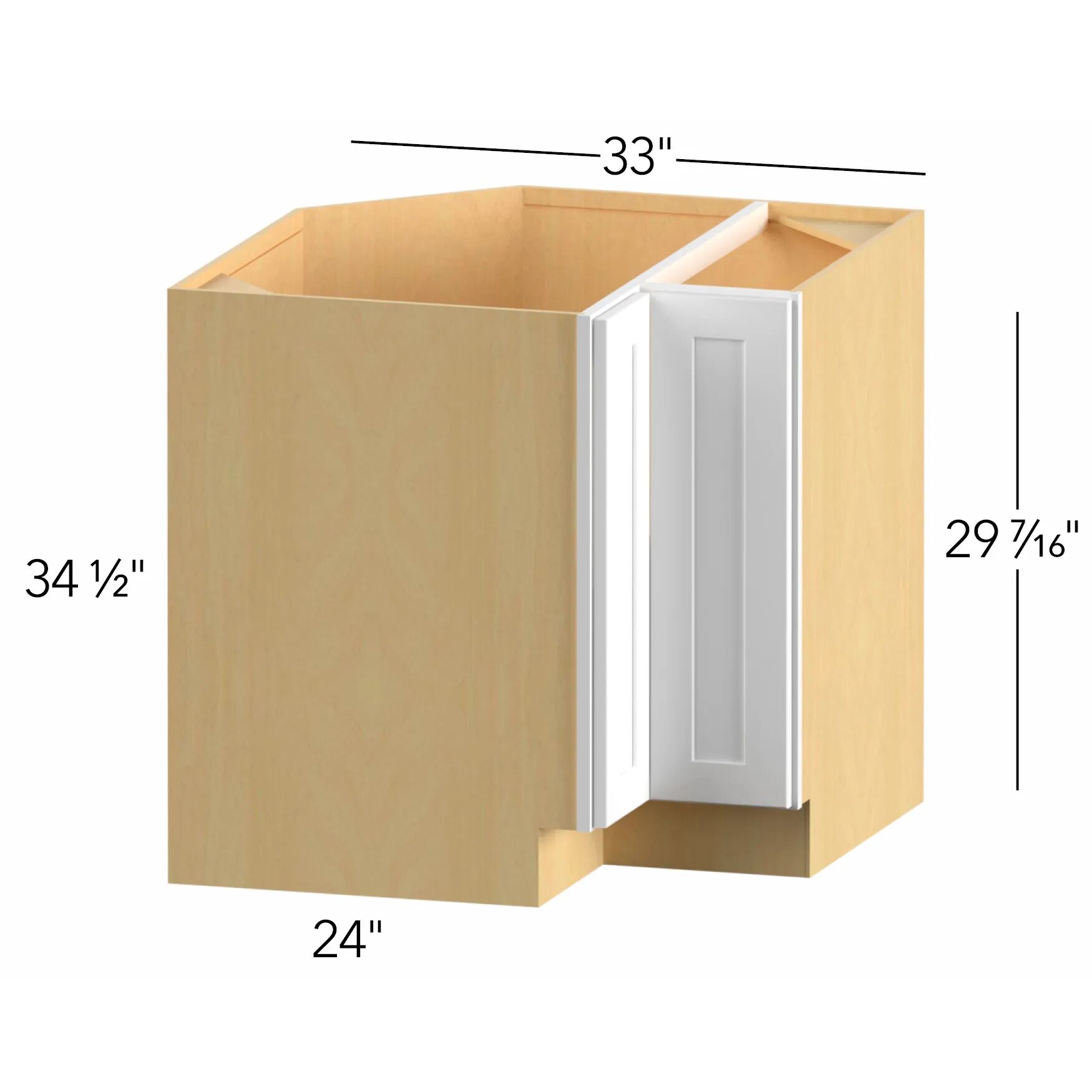 Allure® Echo Timber 33"W x 34.5"H x 33"D Easy Reach Corner Base (ERB33)