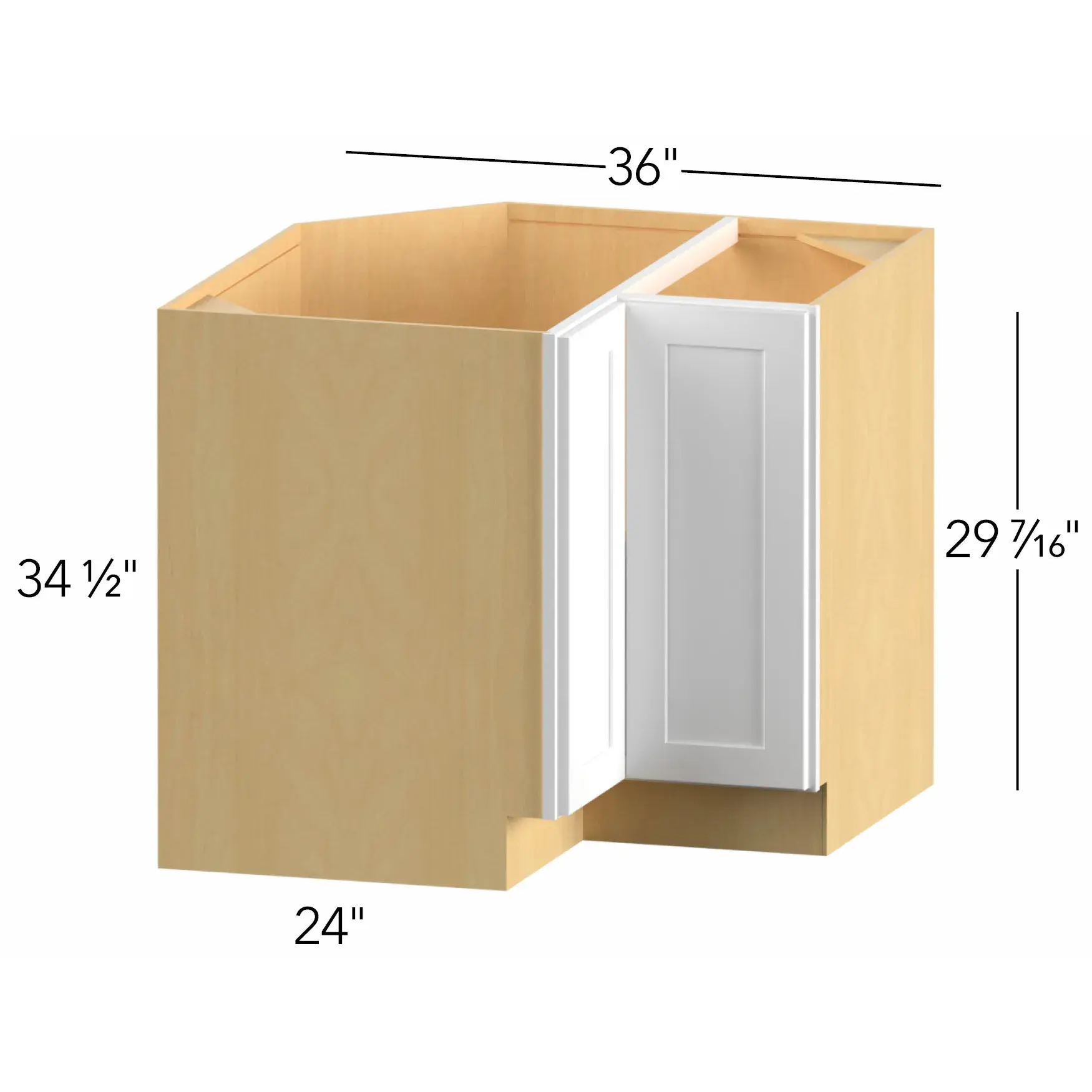 Allure® Echo Timber 36"W x 34.5"H x 36"D Easy Reach Corner Base (ERB36)
