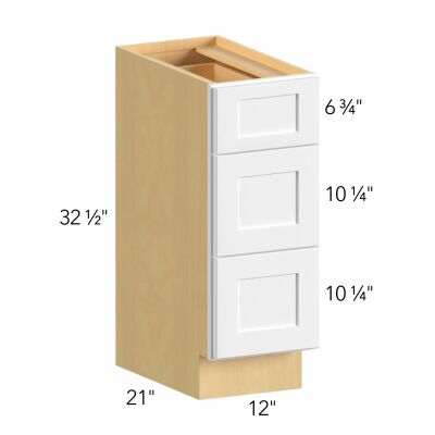Allure® Galaxy Frost 12"W x 32.5"H x 21"D Vanity Drawer Base (ADA-VDB12)
