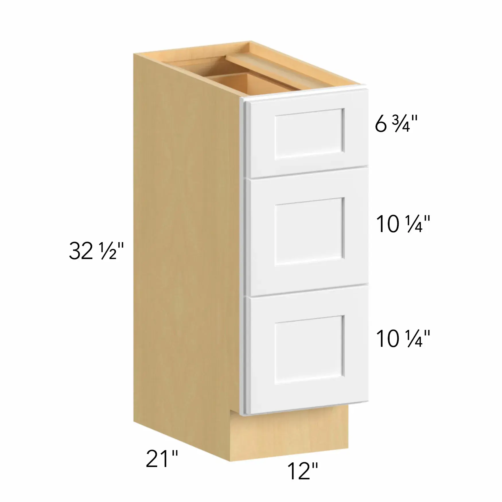 Allure® Galaxy Frost 12"W x 32.5"H x 21"D Vanity Drawer Base (ADA-VDB12)