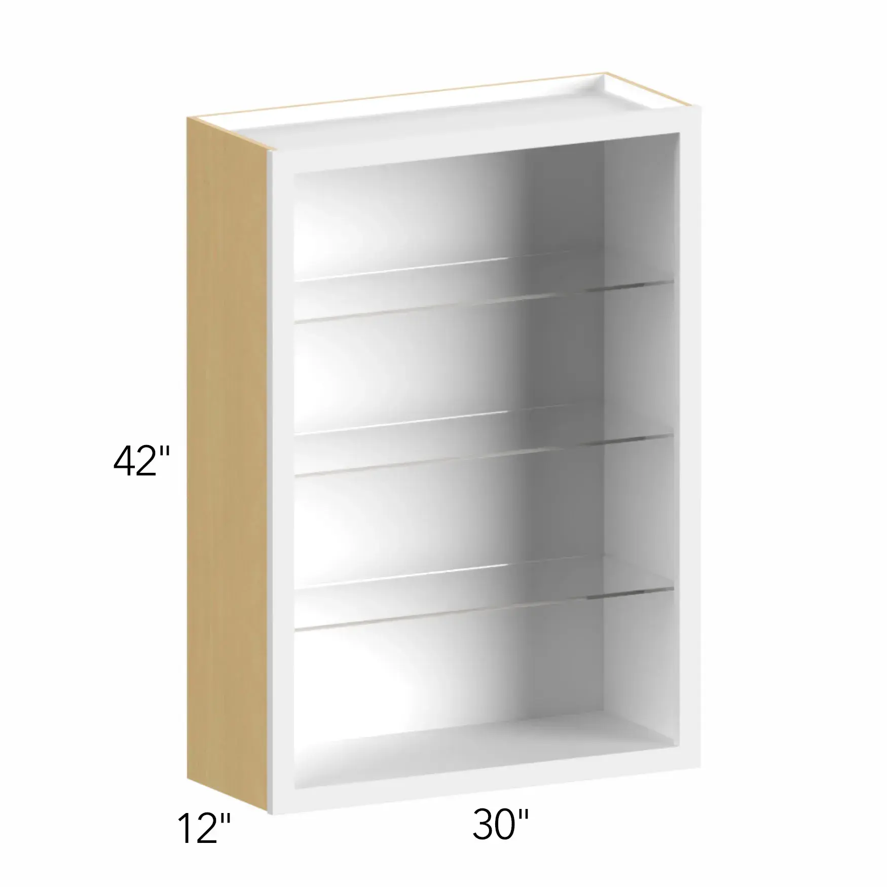 Allure® Echo Mocha 30"W x 42"H x 12"D Wall Cabinet (Glass Ready) (NDW3042)