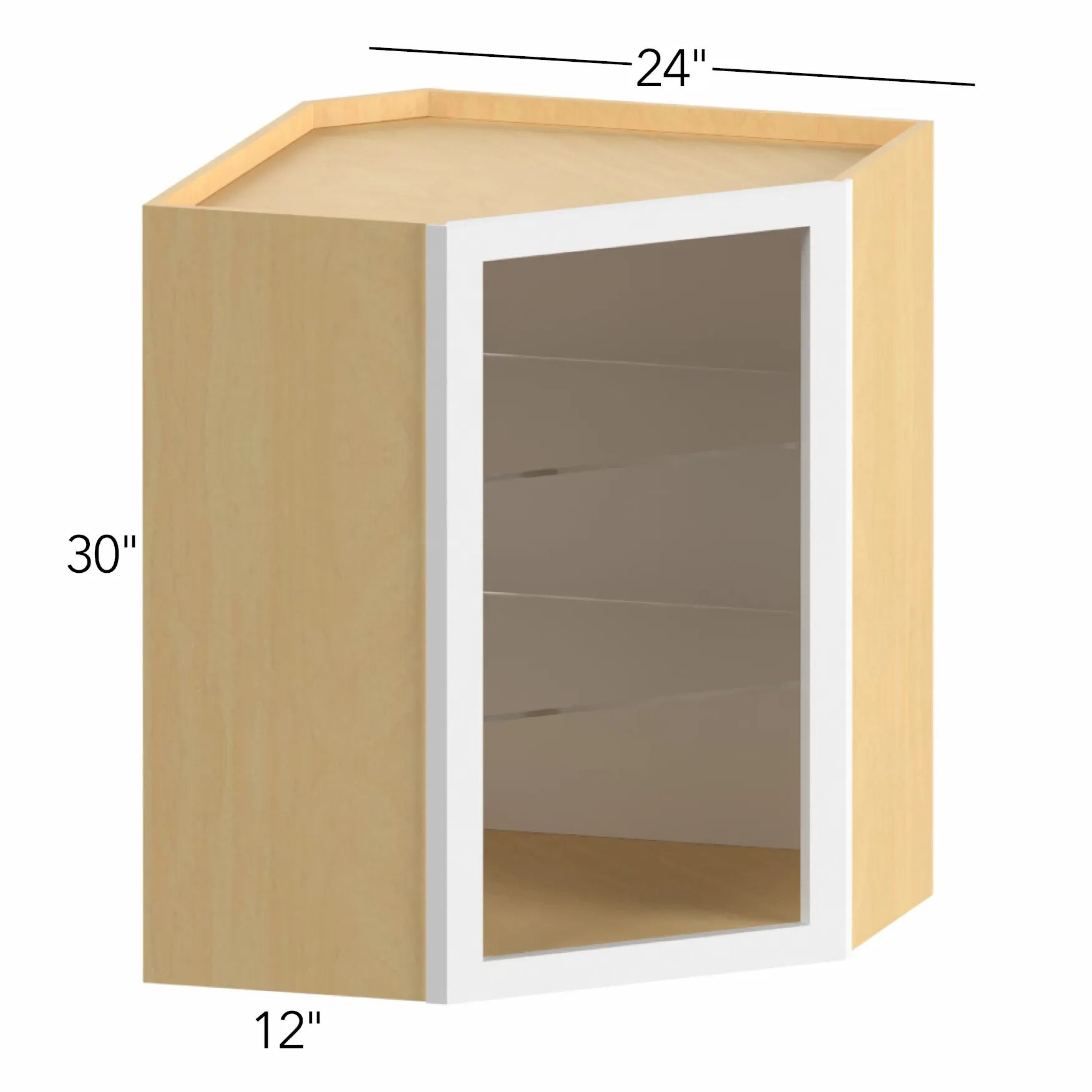 Allure® Echo Timber 24"W x 30"H x 24"D Diagonal Corner Wall Cabinet (Glass Ready) (NDWDC2430)