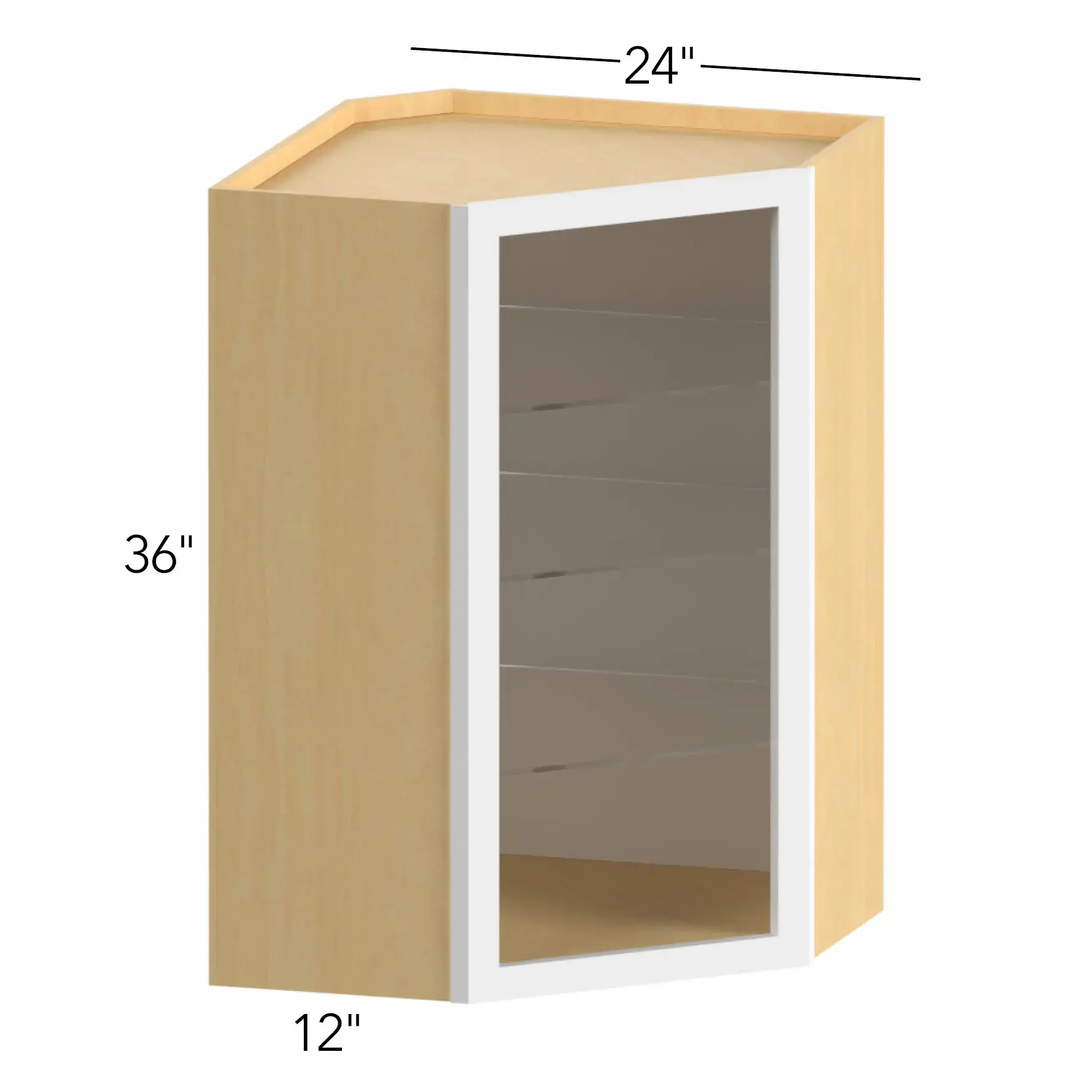 Allure® Echo Timber 24"W x 36"H x 24"D Diagonal Corner Wall Cabinet (Glass Ready) (NDWDC2436)