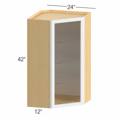 Allure® Echo Dove 24"W x 42"H x 24"D Diagonal Corner Wall Cabinet (Glass Ready) (NDWDC2442)