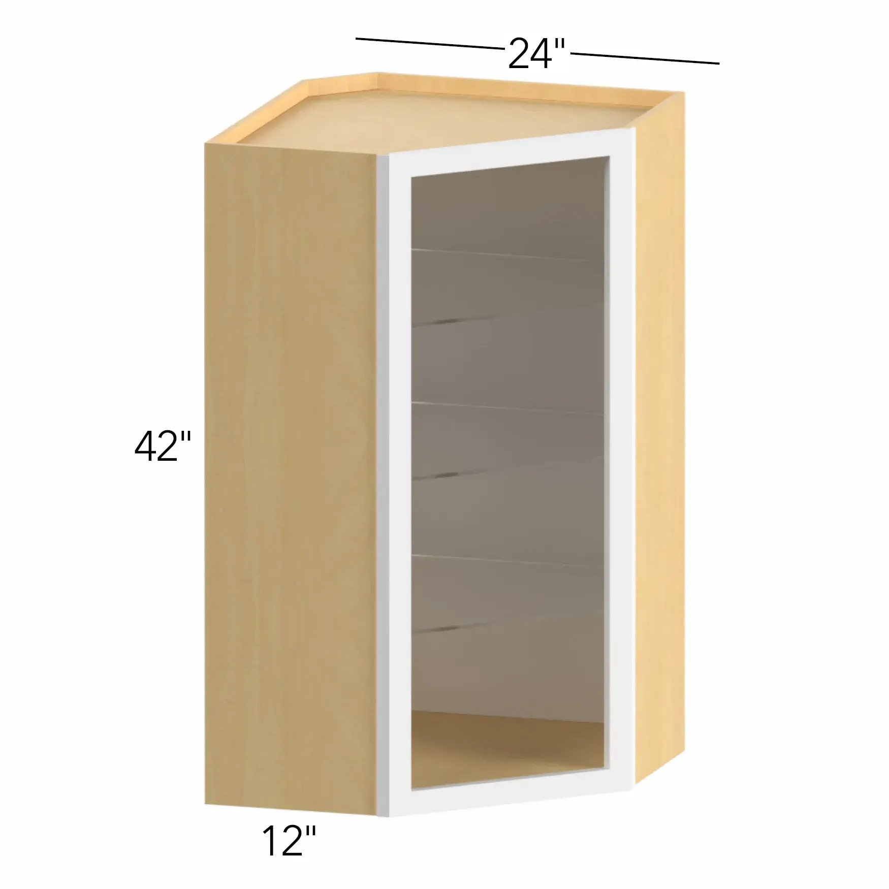 Allure® Echo Timber 24"W x 42"H x 24"D Diagonal Corner Wall Cabinet (Glass Ready) (NDWDC2442)