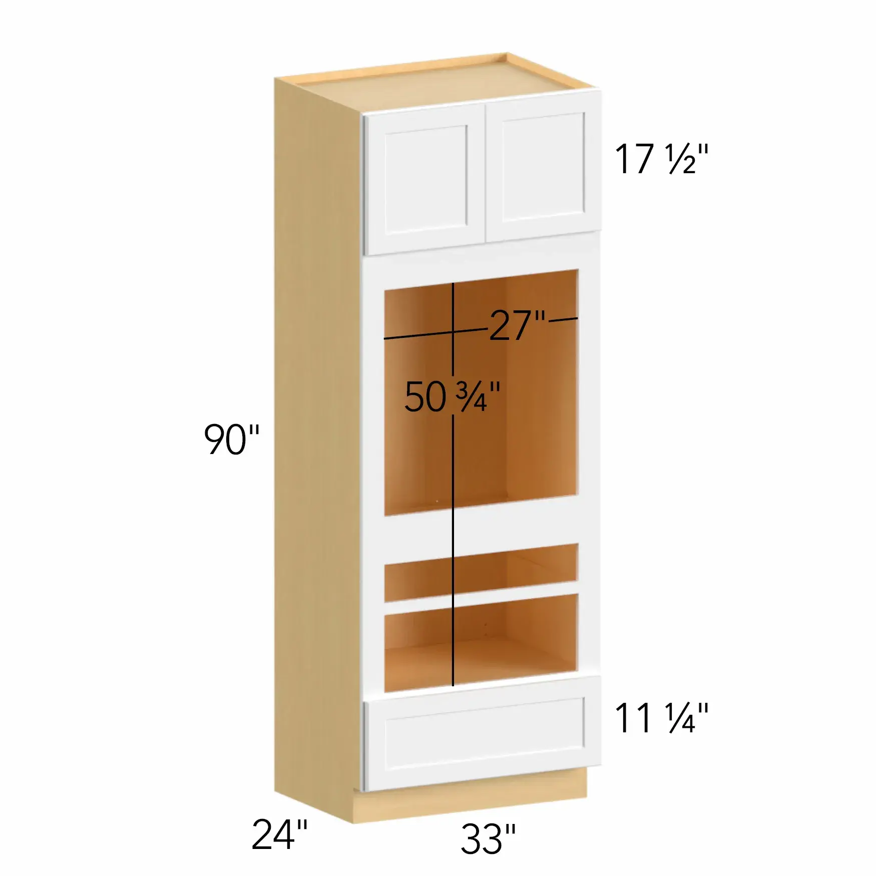 Allure® Echo Timber 33"W x 90"H x 24"D Oven Cabinet (OC3390D)