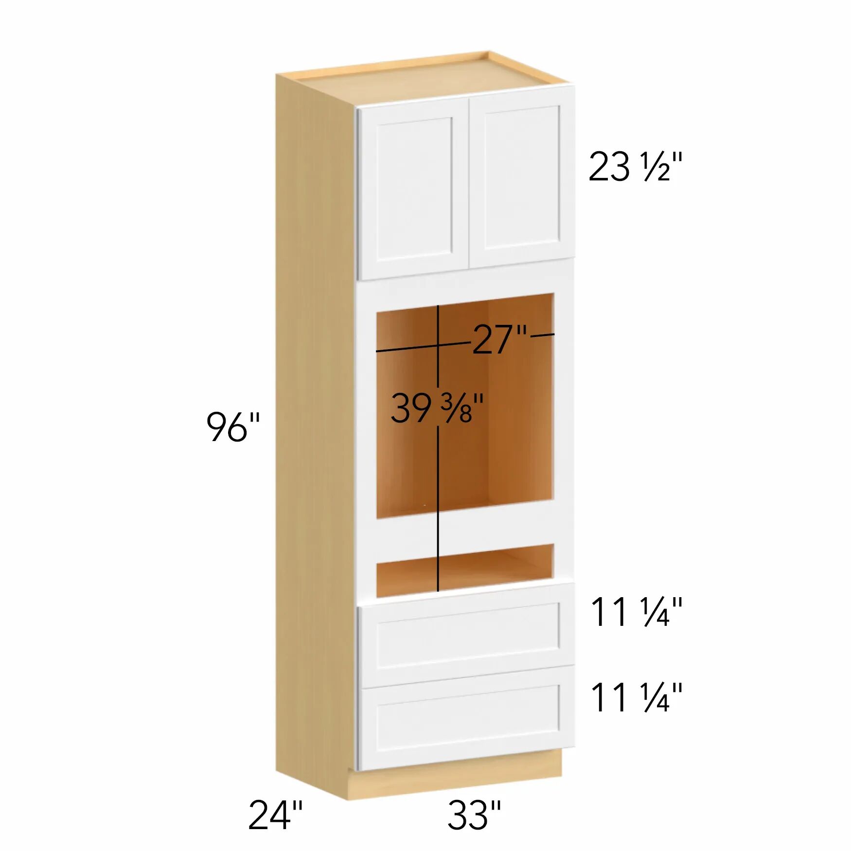 Allure® Echo Timber 33"W x 96"H x 24"D Oven Cabinet (OC3396C)