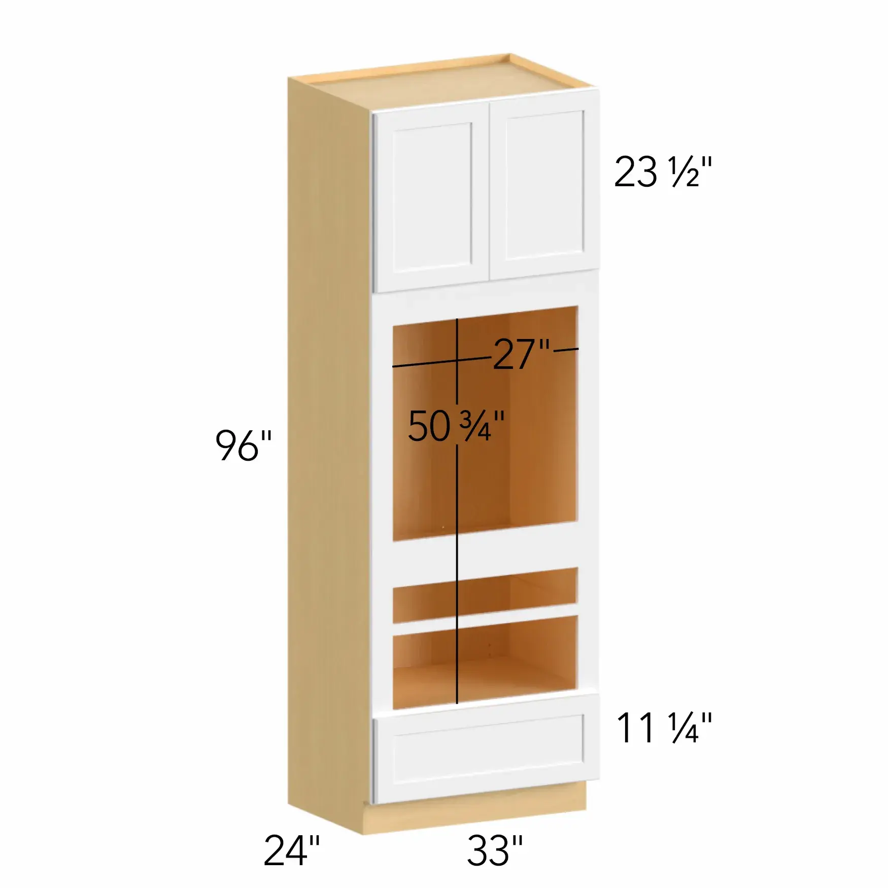 Allure® Echo Timber 33"W x 96"H x 24"D Oven Cabinet (OC3396D)