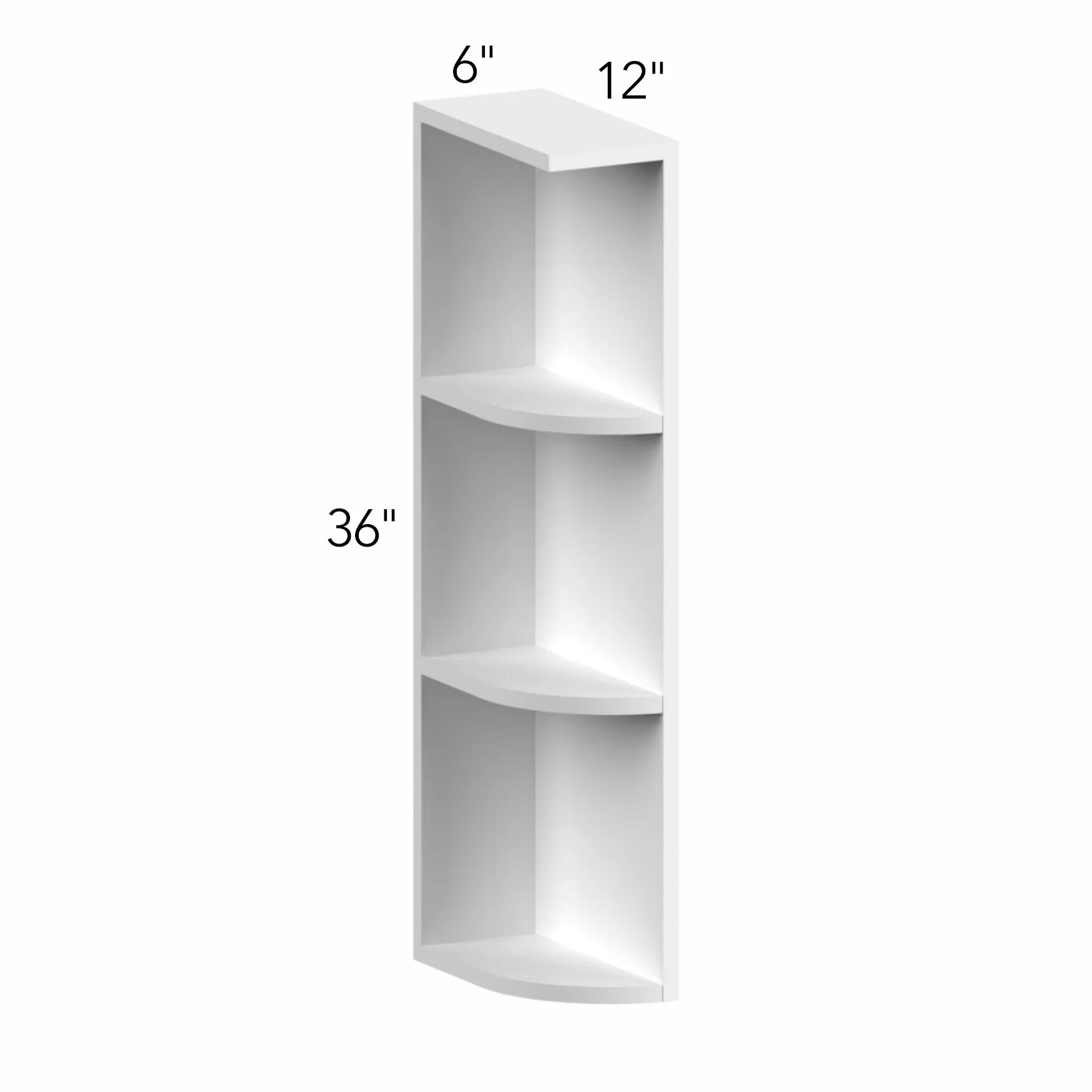 Allure® Luna Timber 6"W x 36"H x 12"D Wall Open End Cabinet (Left) (OEL636)