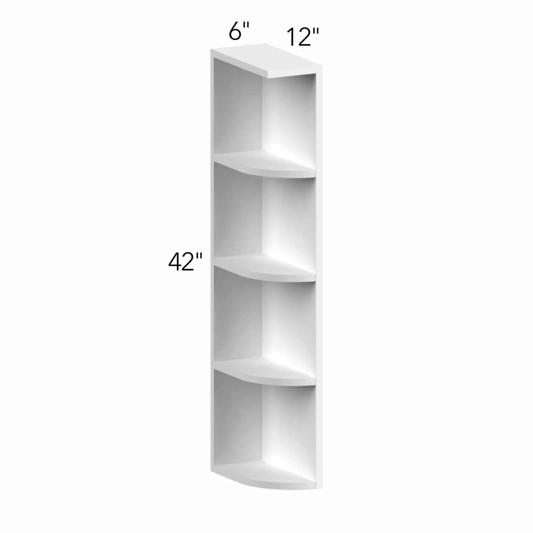 Allure® Echo Dove 6"W x 42"H x 12"D Wall Open End Cabinet (Left) (OEL642)