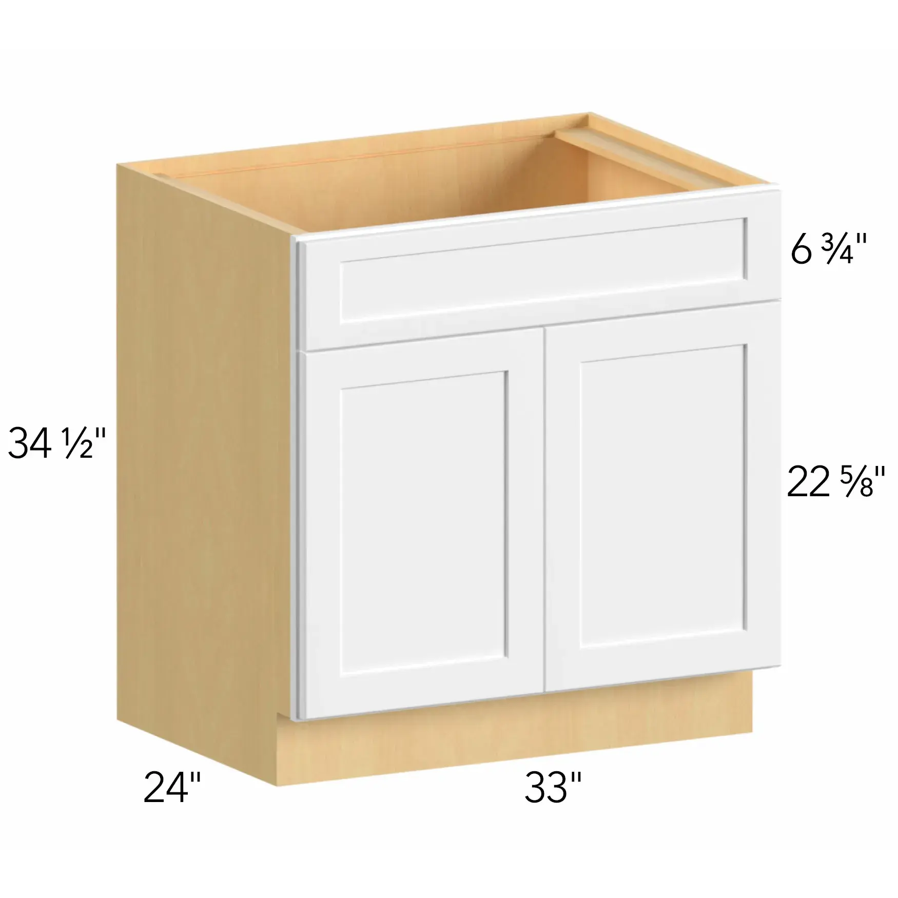 Allure® Galaxy Timber 33"W x 34.5"H x 24"D Sink Base Cabinet (SB33SDF)