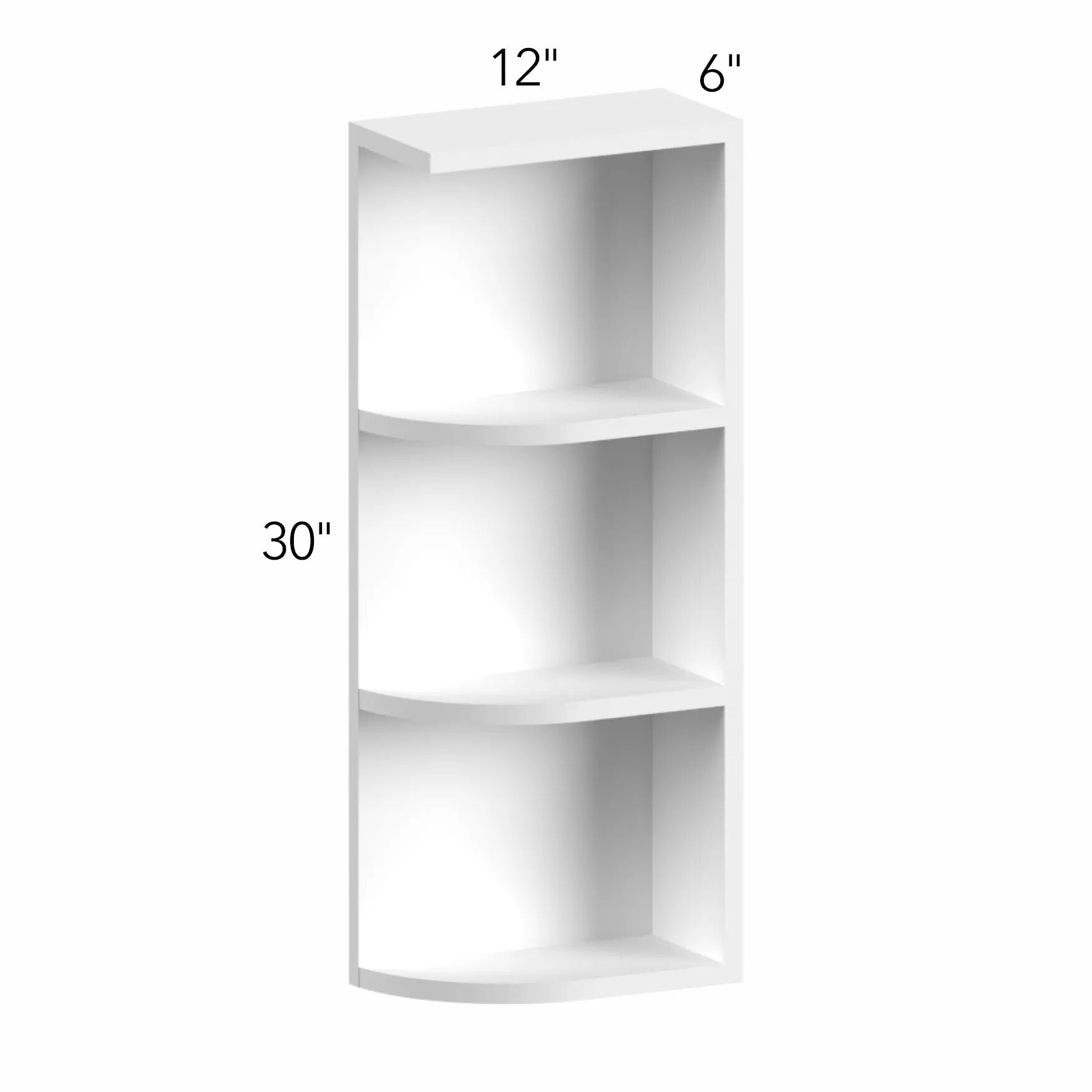 Allure® Echo Dove 6"W x 30"H x 12"D Wall Open End Cabinet (Right) (OER630)