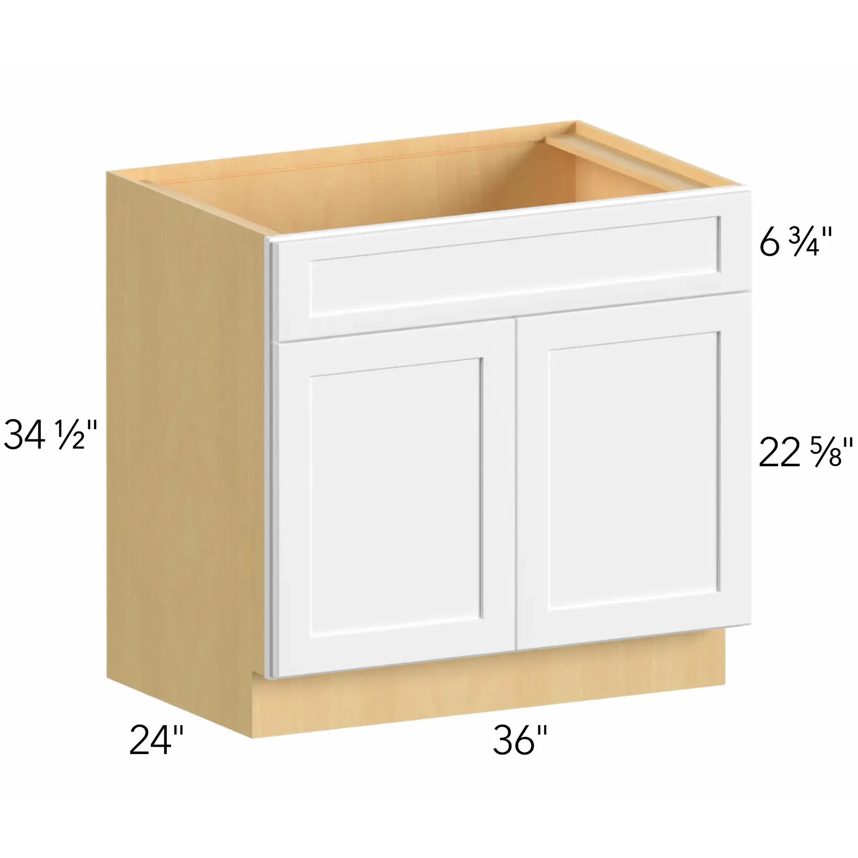 Allure® Luna Desert Oak 36"W x 34.5"H x 24"D Sink Base Cabinet (SB36SDF)