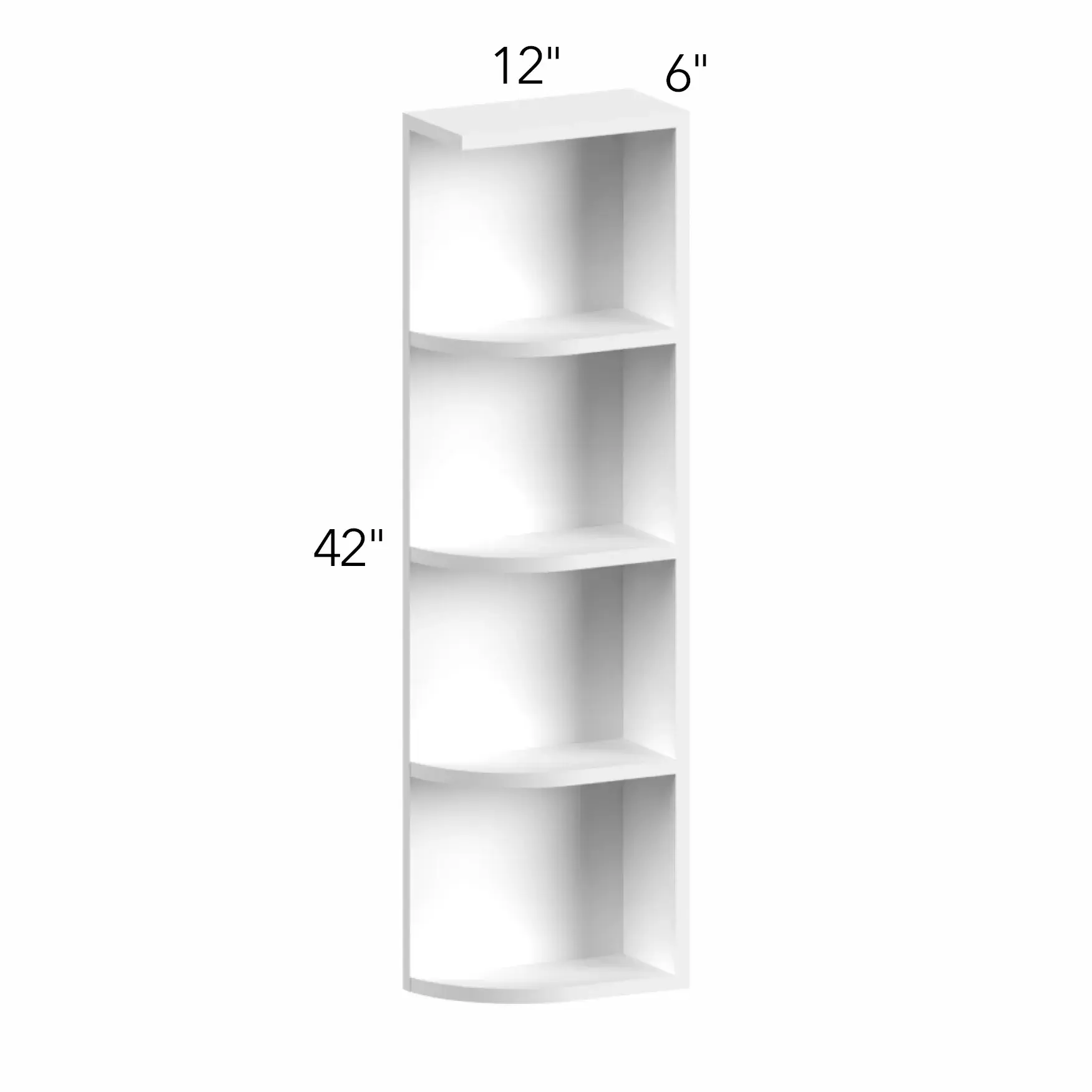 Allure® Echo Dove 6"W x 42"H x 12"D Wall Open End Cabinet (Right) (OER642)