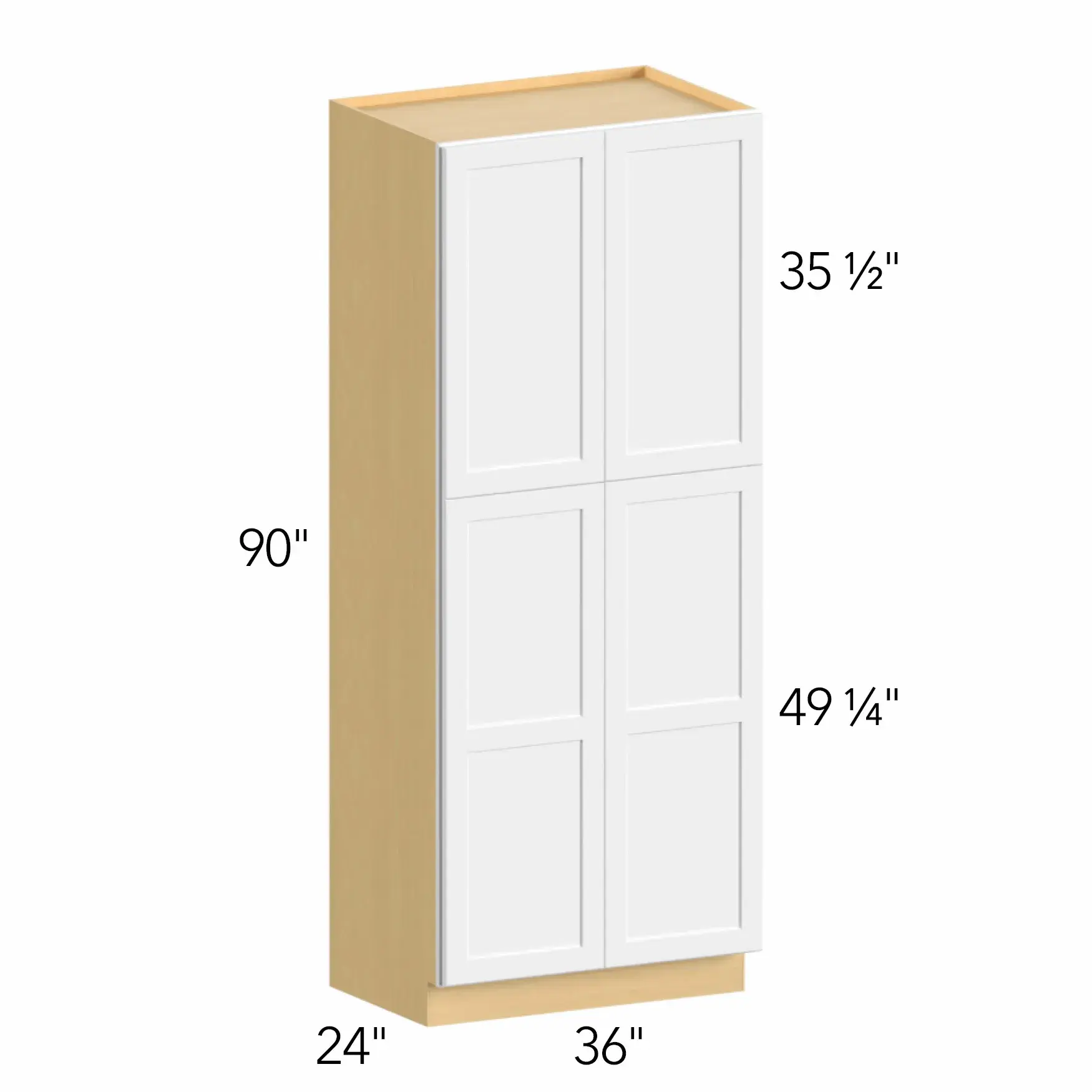 Allure® Echo Timber 36"W x 90"H x 24"D Tall Pantry Cabinet (TP362490)