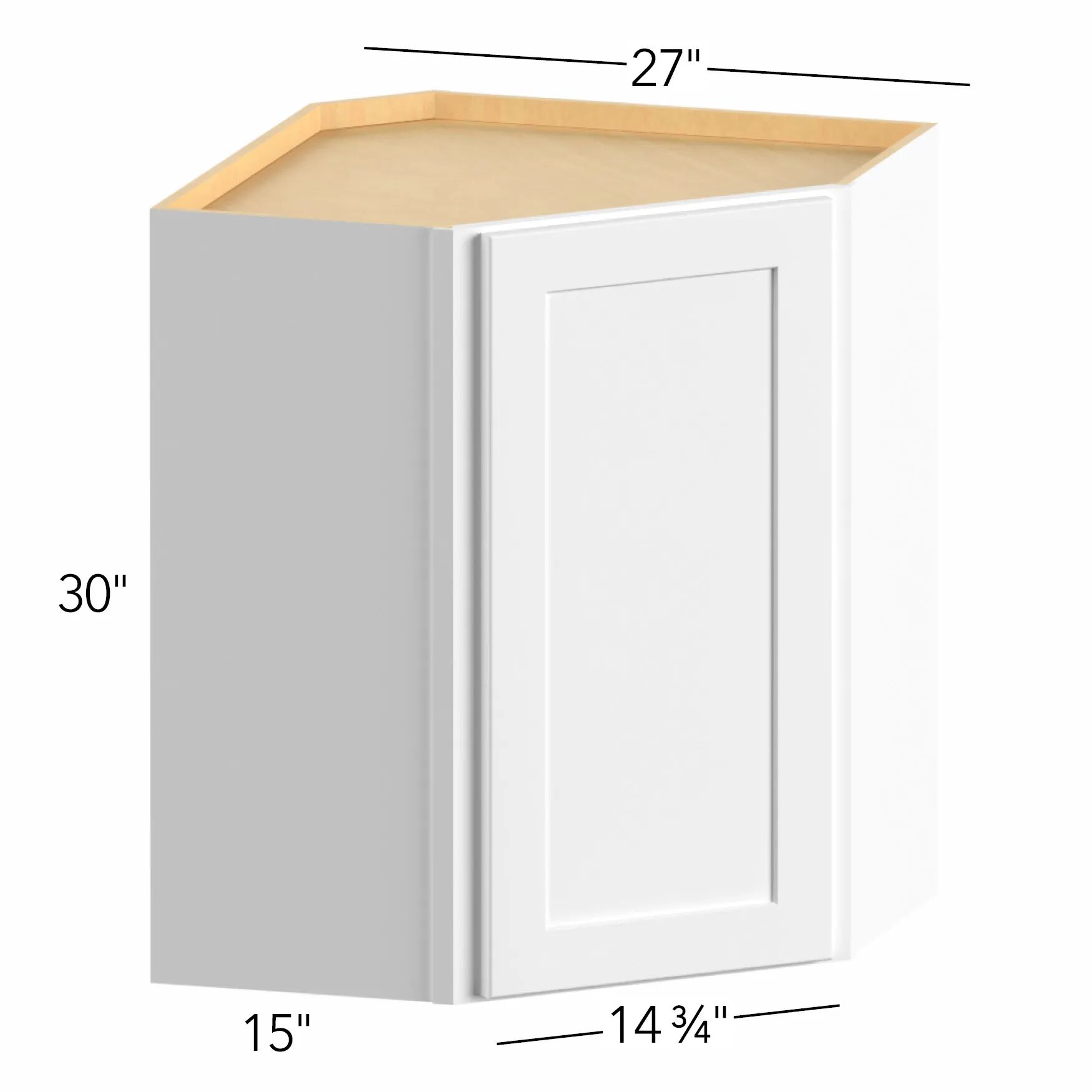 Allure® Galaxy Linen 27"W x 30"H x 27"D Diagonal Corner Wall Cabinet (WDC2730)