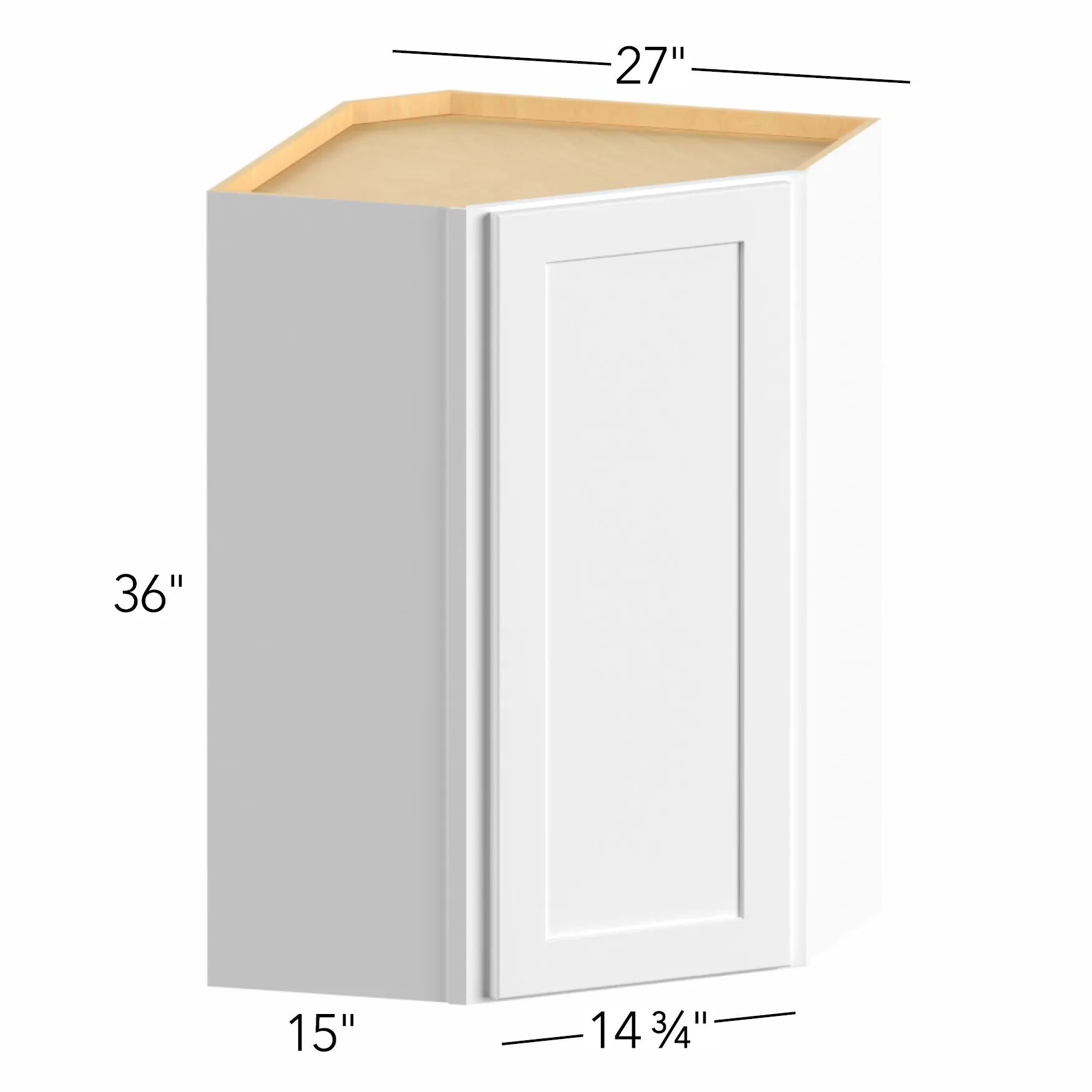 Allure® Echo Dove 27"W x 36"H x 27"D Diagonal Corner Wall Cabinet (WDC2736)