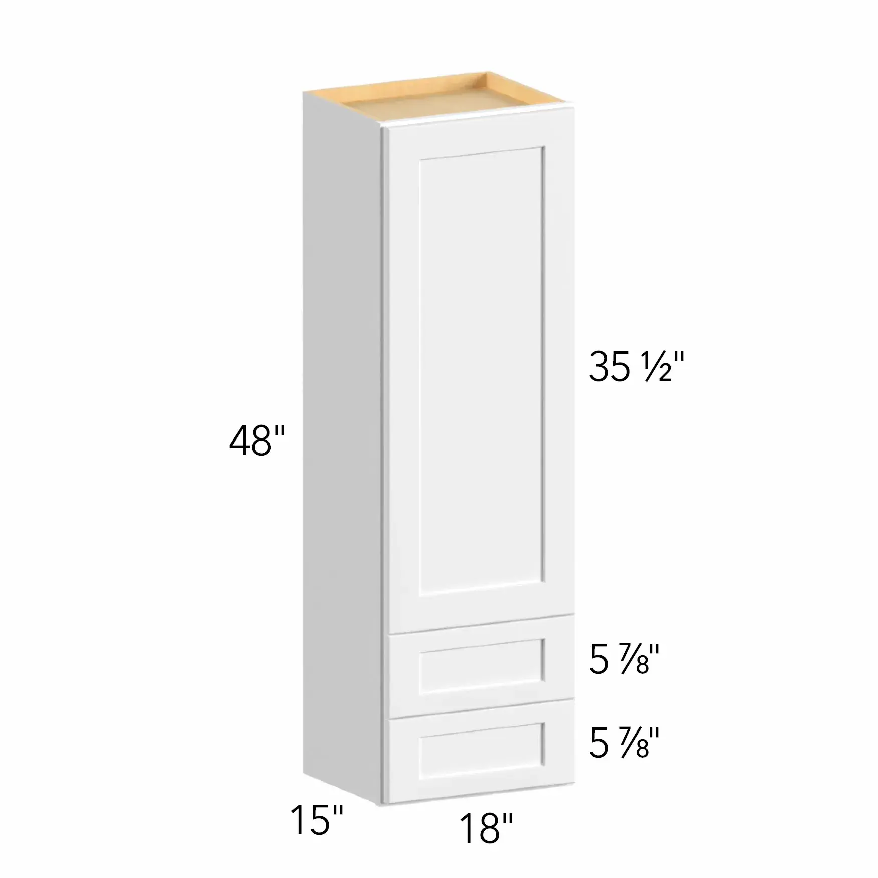 Allure® Echo Dove 18"W x 48"H x 15"D Wall Cabinet with Drawers (WD1848)