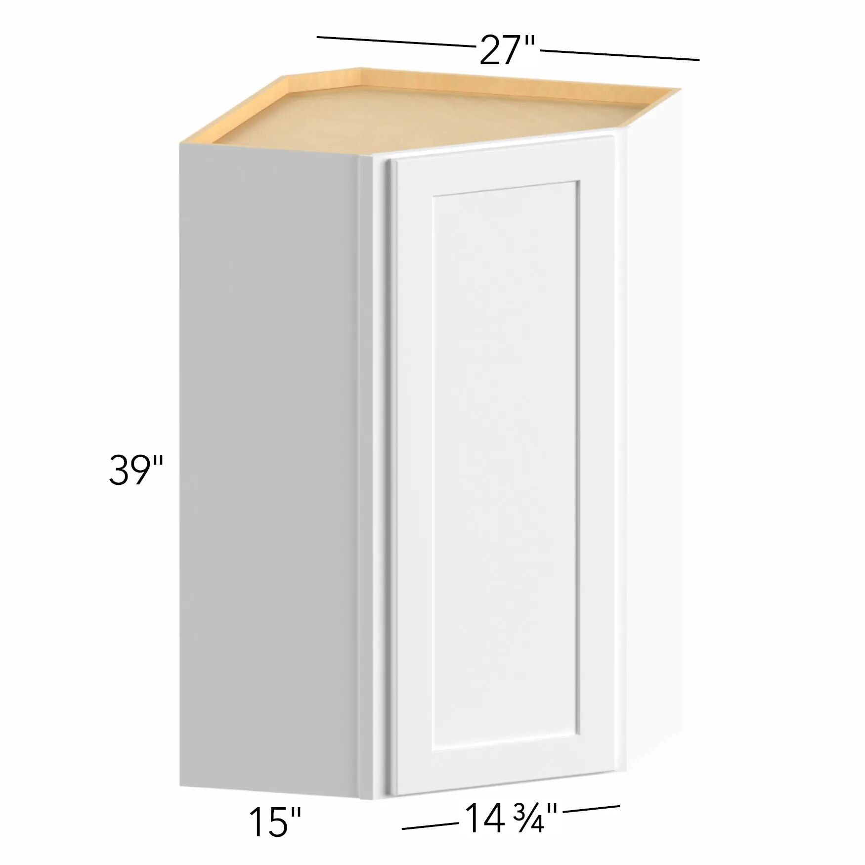 Allure® Galaxy Frost 27"W x 39"H x 27"D Diagonal Corner Wall Cabinet (WDC2739)