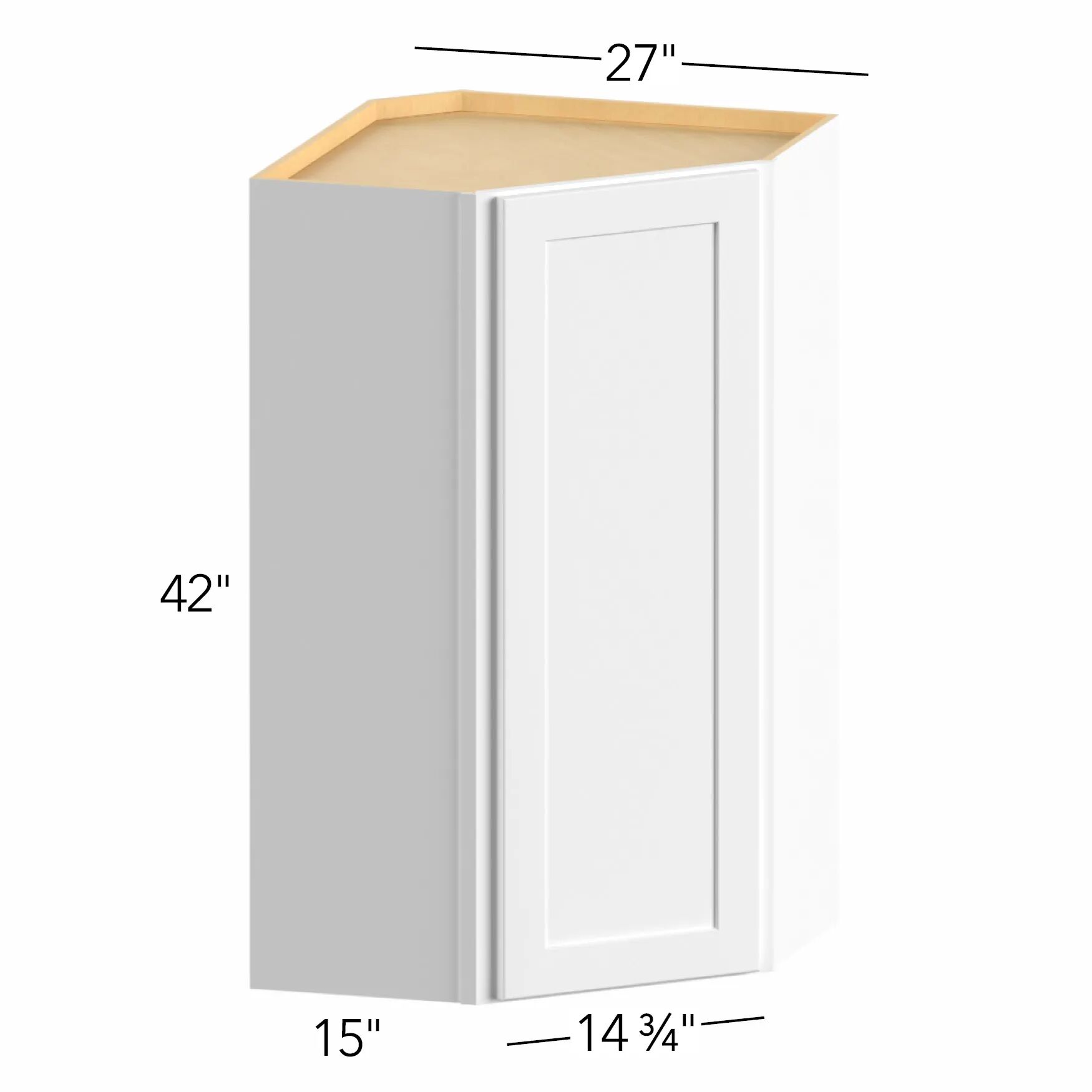 Allure® Luna Truffle 27"W x 42"H x 27"D Diagonal Corner Wall Cabinet (WDC2742)