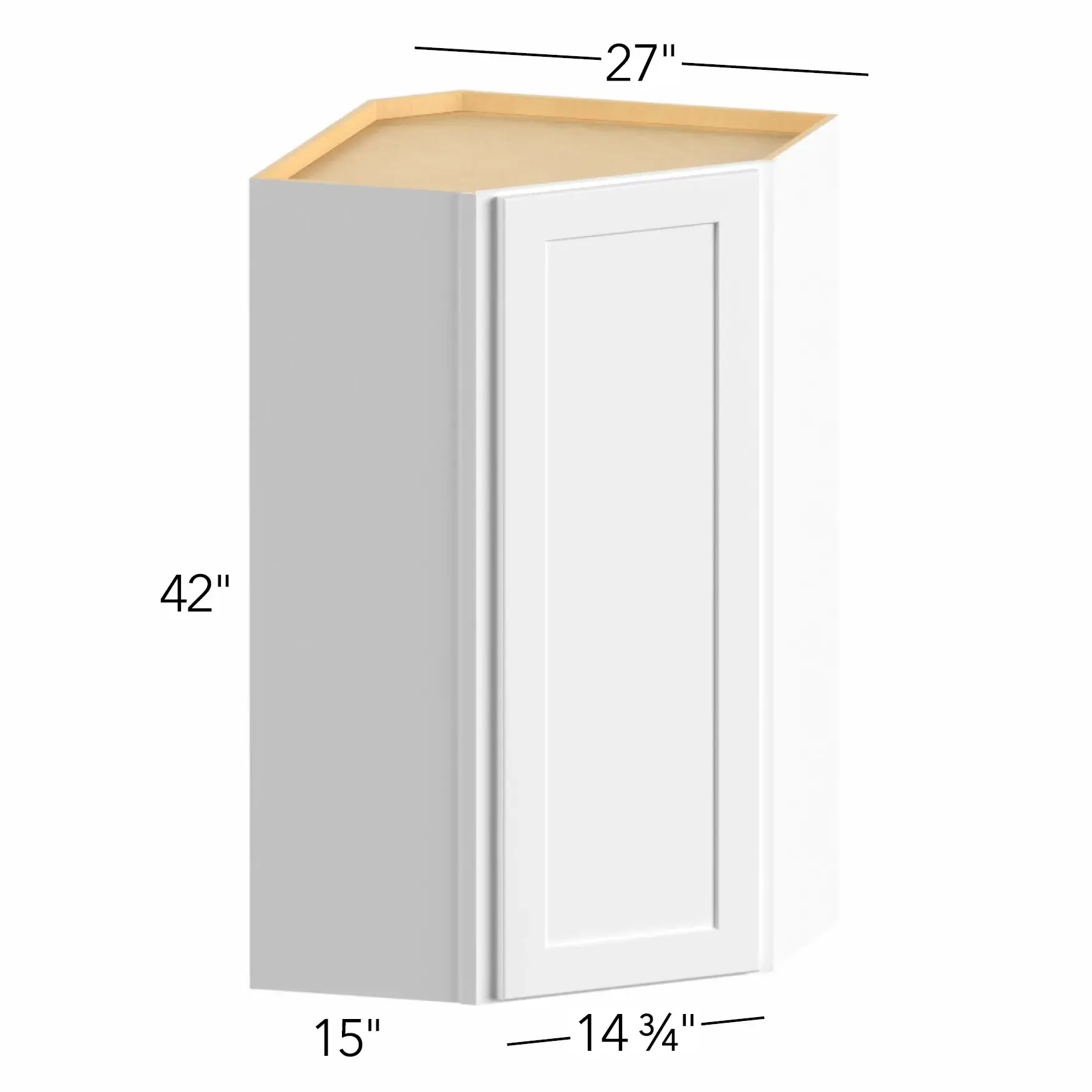 Allure® Luna Truffle 27"W x 42"H x 27"D Diagonal Corner Wall Cabinet (WDC2742)