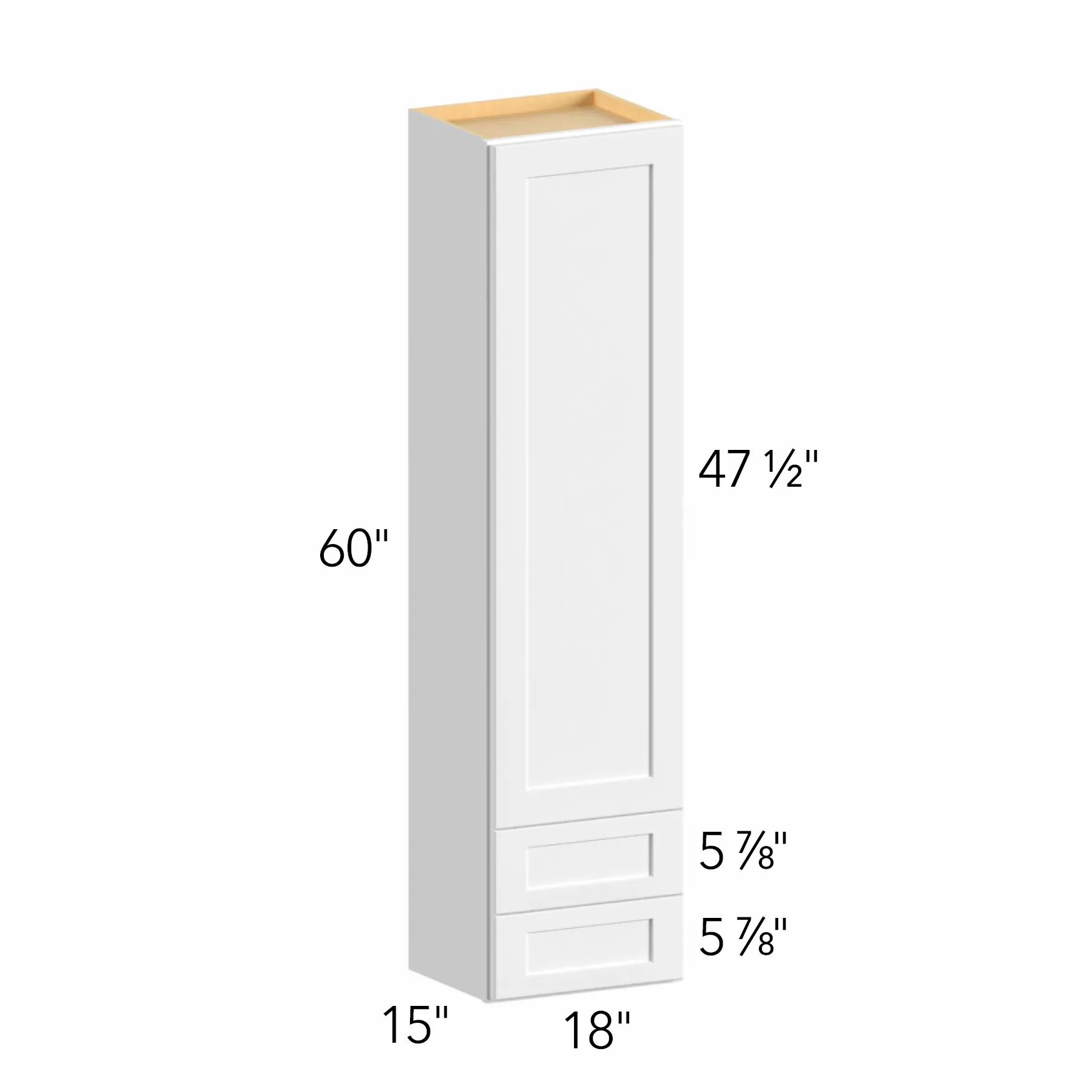 Allure® Echo Dove 18"W x 60"H x 15"D Wall Cabinet with Drawers (WD1860)