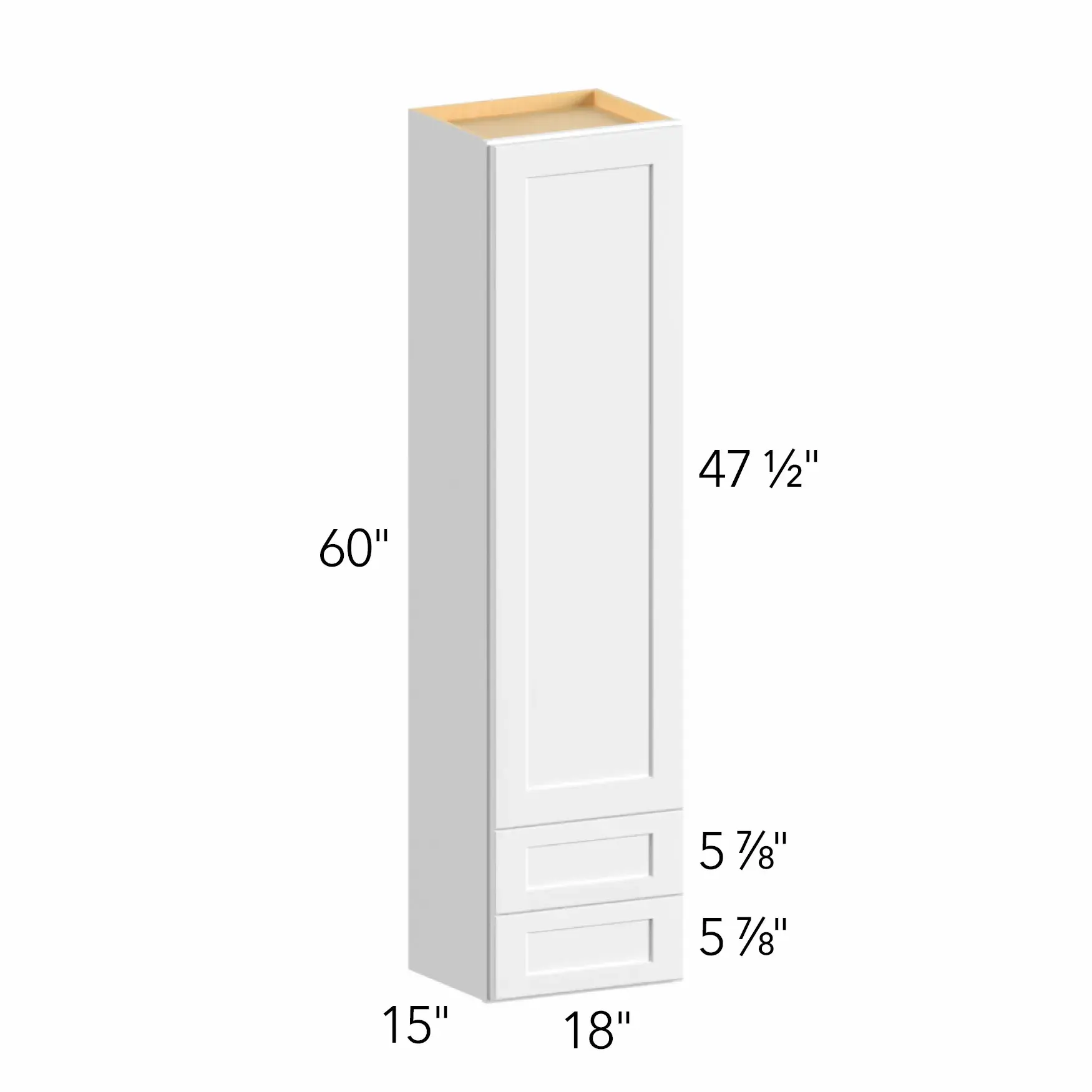 Allure® Echo Dove 18"W x 60"H x 15"D Wall Cabinet with Drawers (WD1860)
