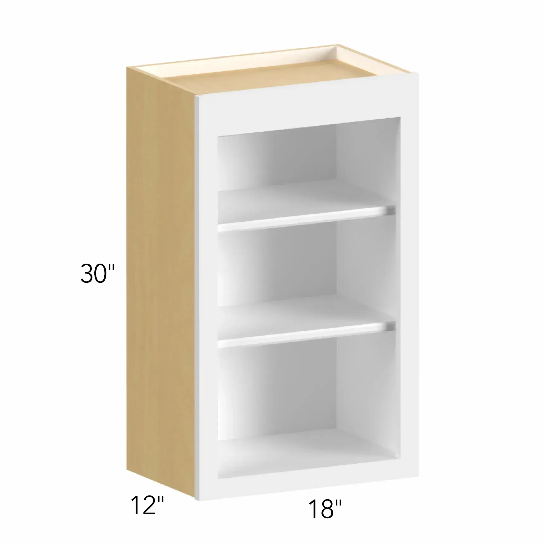 Allure® Luna Truffle 18"W x 30"H x 12"D Wall Open Shelf (WOS1830)