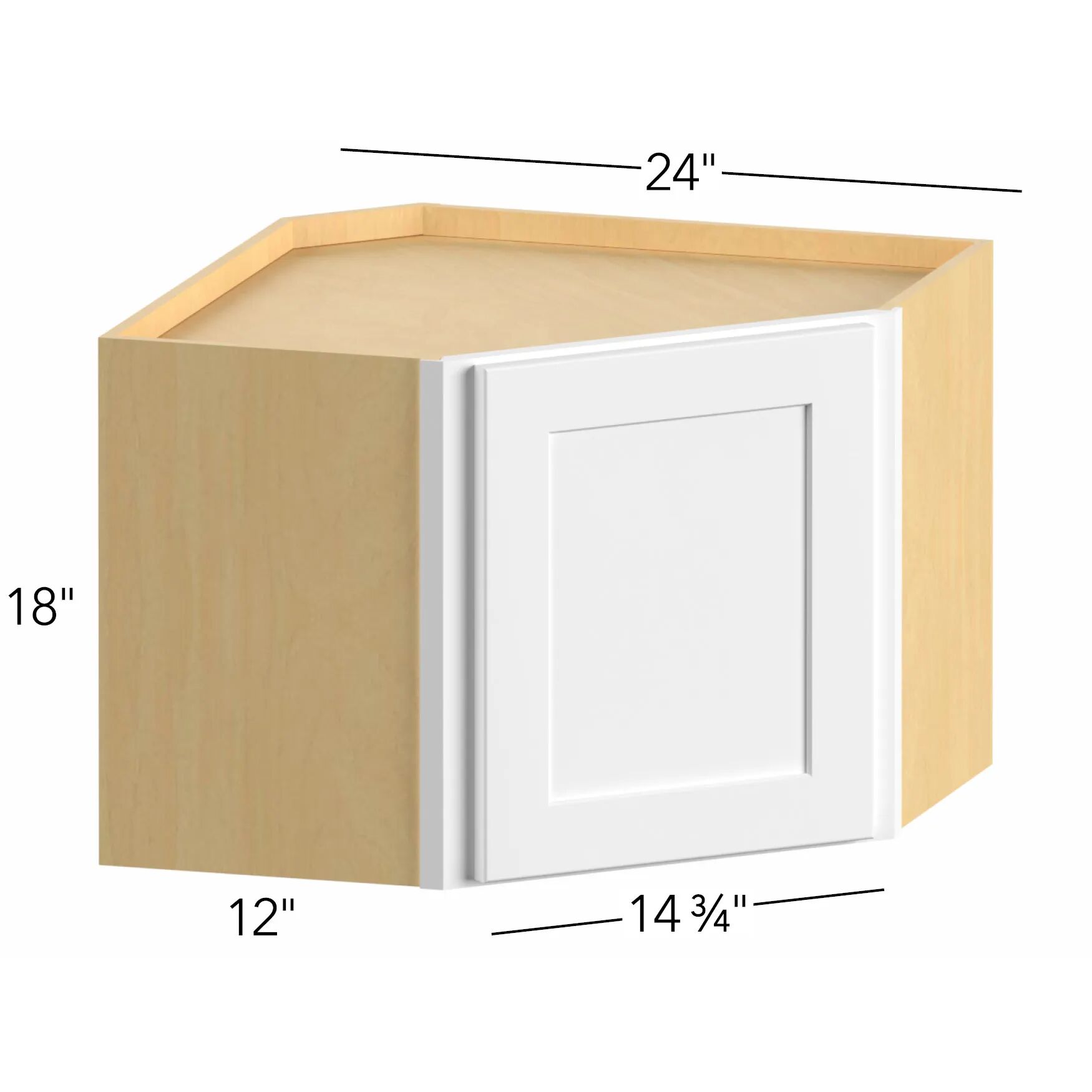 Allure® Luna Truffle 24"W x 18"H x 24"D Diagonal Corner Wall Cabinet (WDC2418)