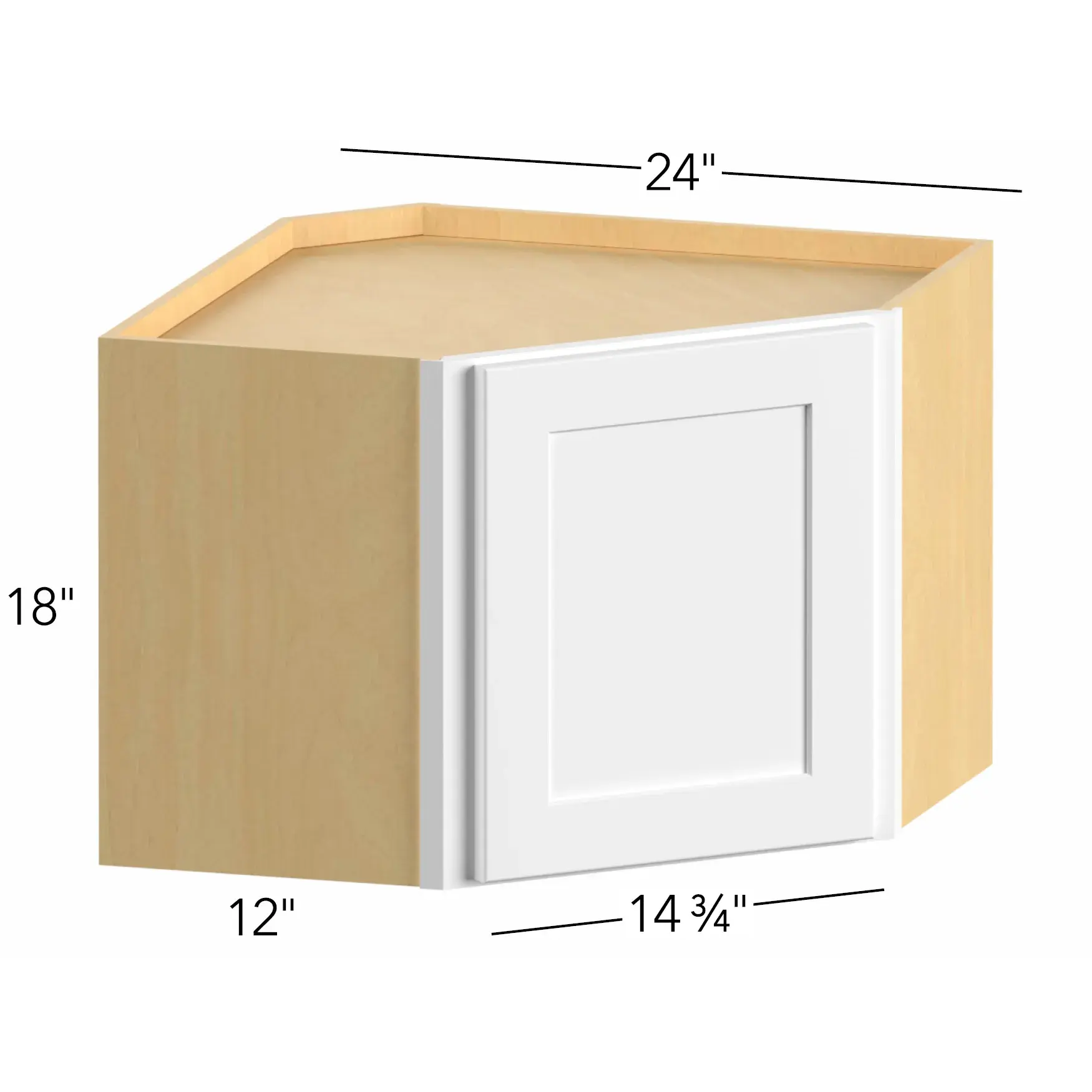Allure® Luna Truffle 24"W x 18"H x 24"D Diagonal Corner Wall Cabinet (WDC2418)