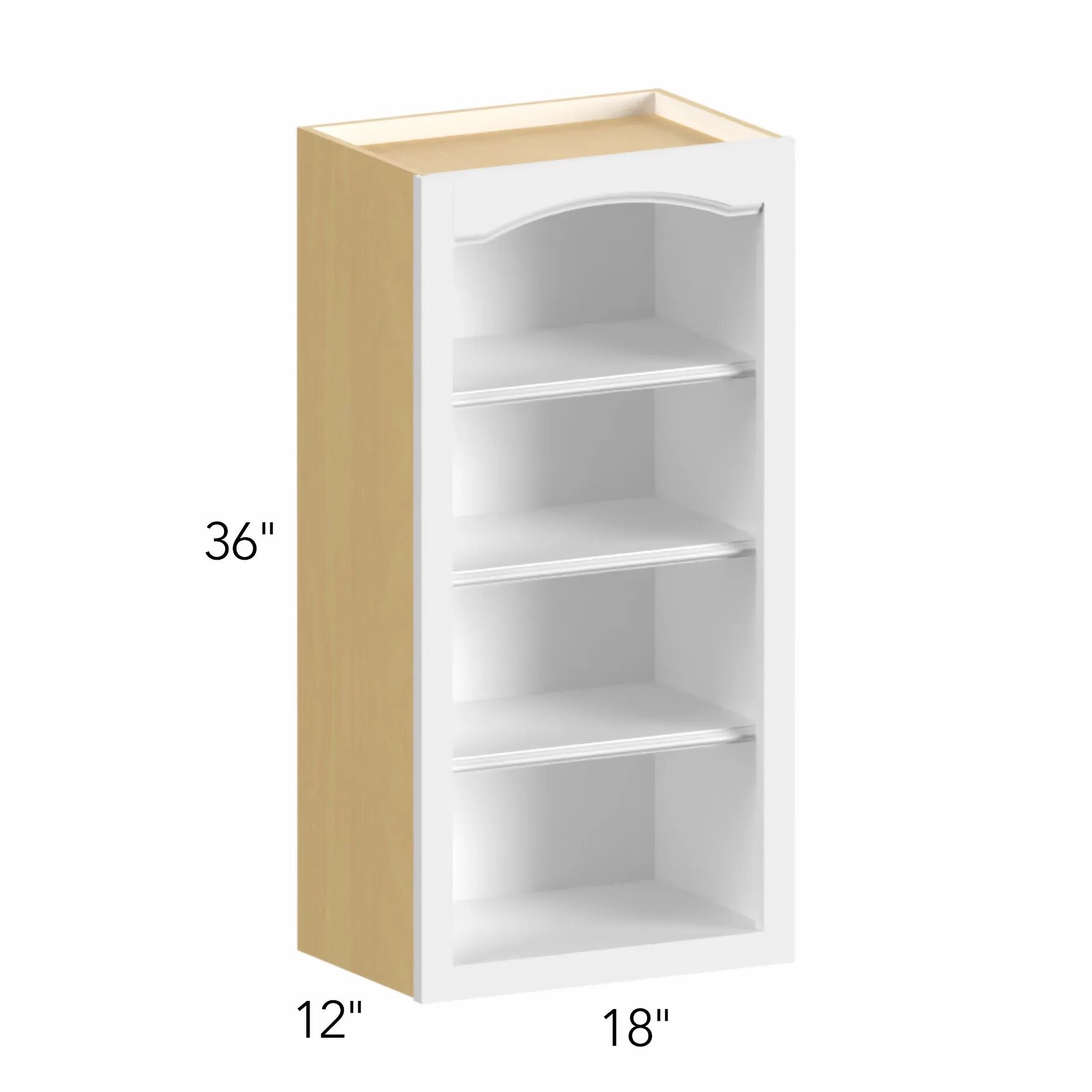 Allure® Nexus Frost 18"W x 36"H x 12"D Wall Open Shelf (WOS1836)
