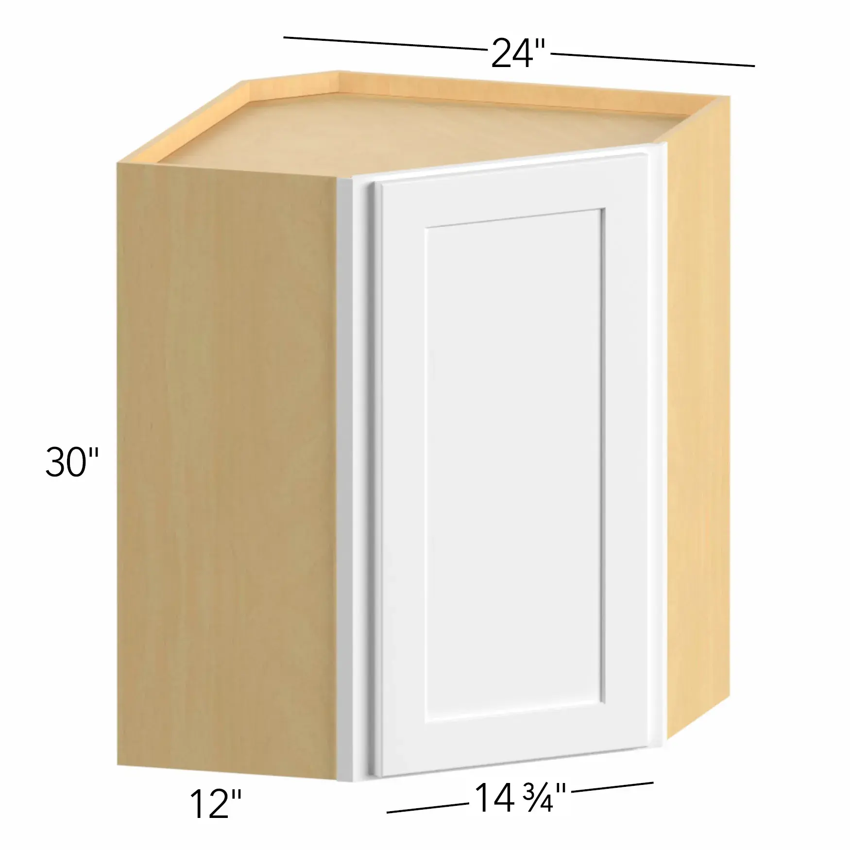 Allure® Luna Timber 24"W x 30"H x 24"D Diagonal Corner Wall Cabinet (WDC2430)
