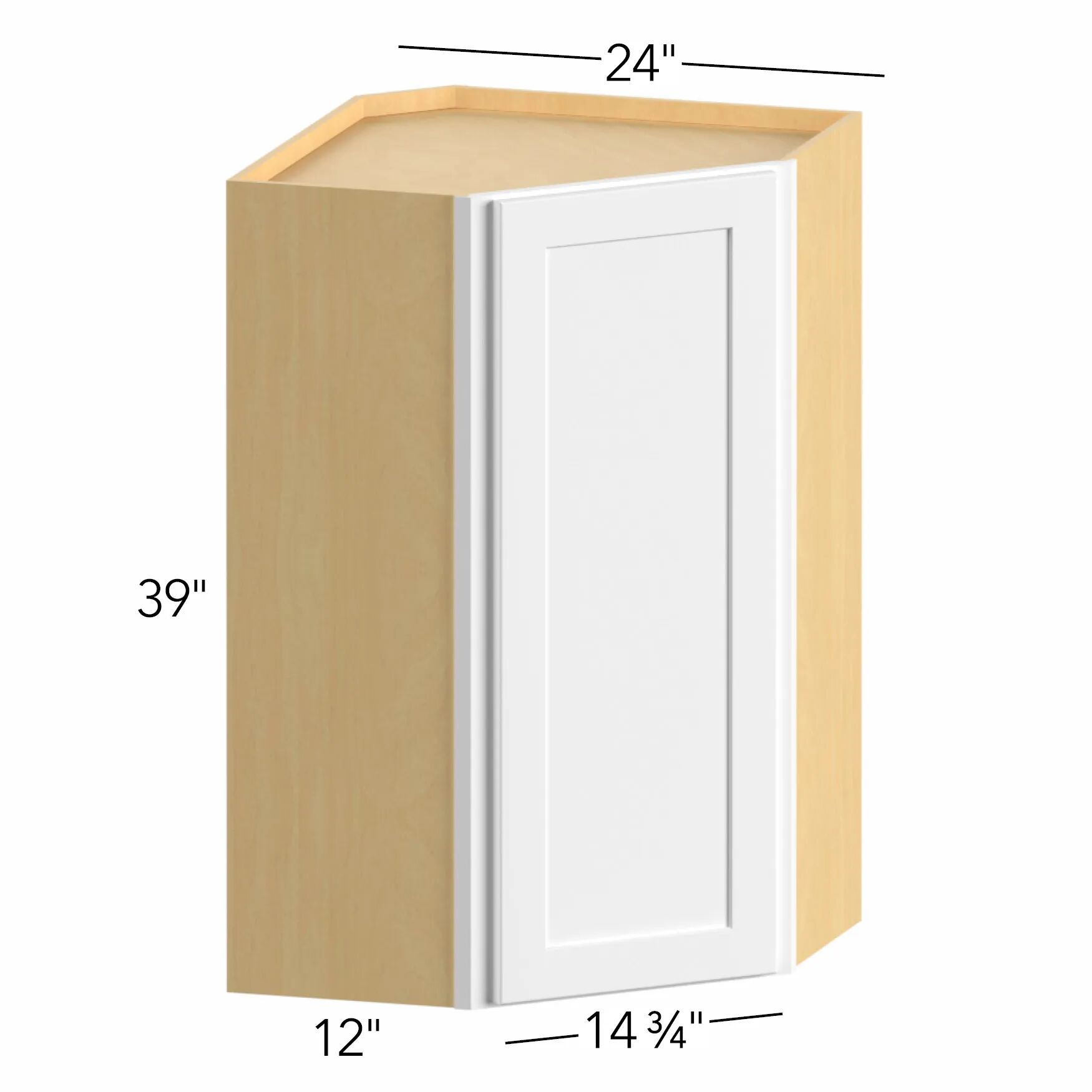 Illume® Tuscany Ida 2 24"W x 39"H x 24"D Diagonal Corner Wall Cabinet (WDC2439)