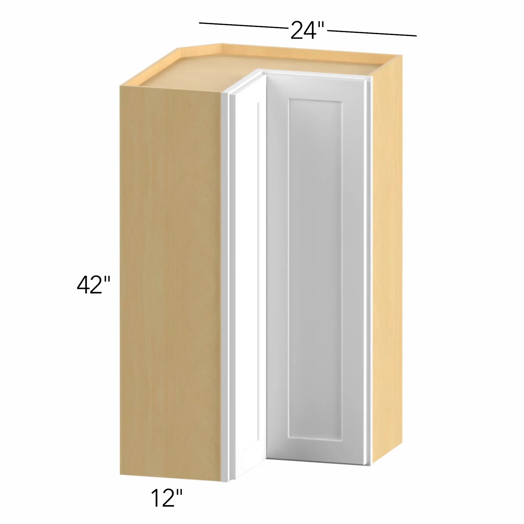 Allure® Echo Dove 24"W x 42"H x 24"D Pie Cut Corner Cabinet (WPC2442)
