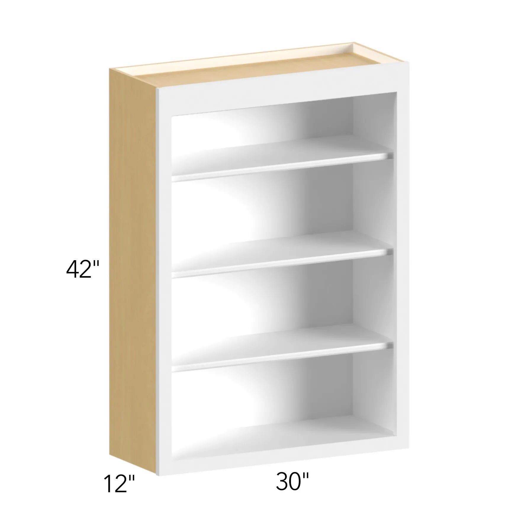 Allure® Luna Truffle 30"W x 42"H x 12"D Wall Open Shelf (WOS3042)