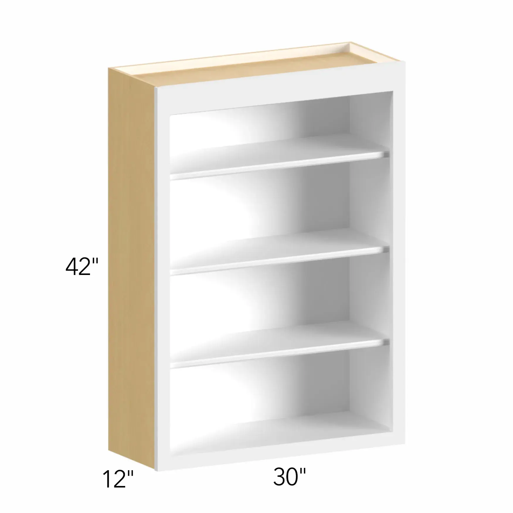Allure® Luna Truffle 30"W x 42"H x 12"D Wall Open Shelf (WOS3042)