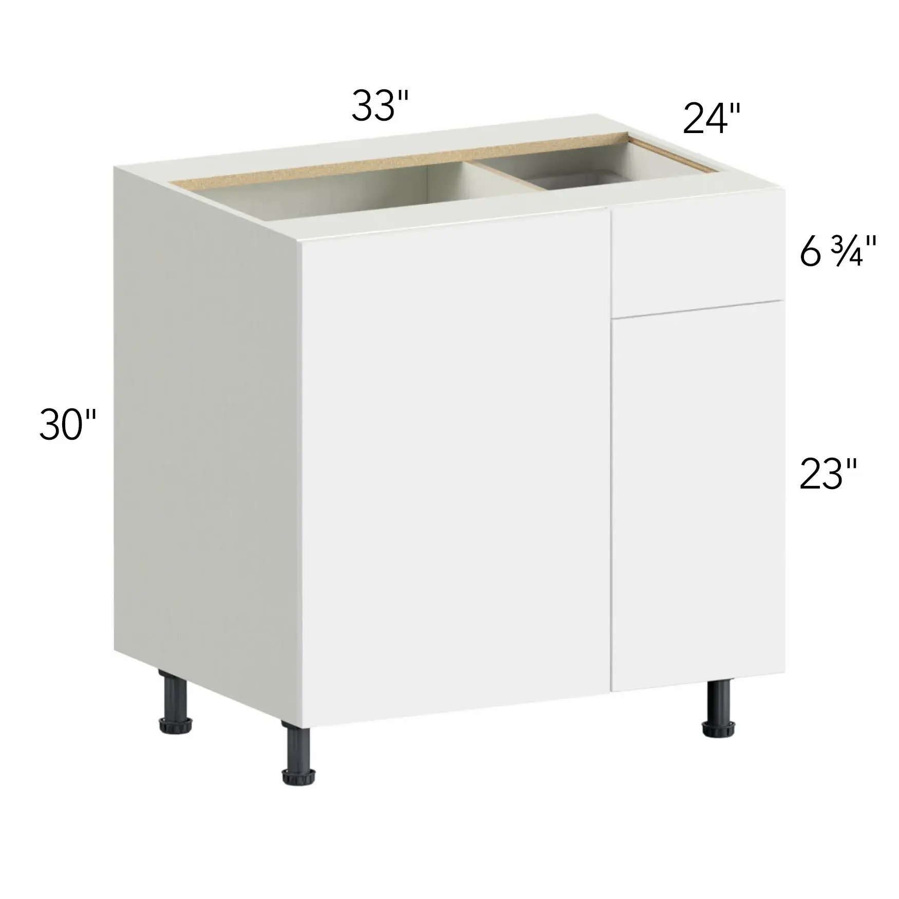 Illume® Tuscany Blanco 33"W x 30"H x 24"D Blind Corner Cabinet (BLB39/42)