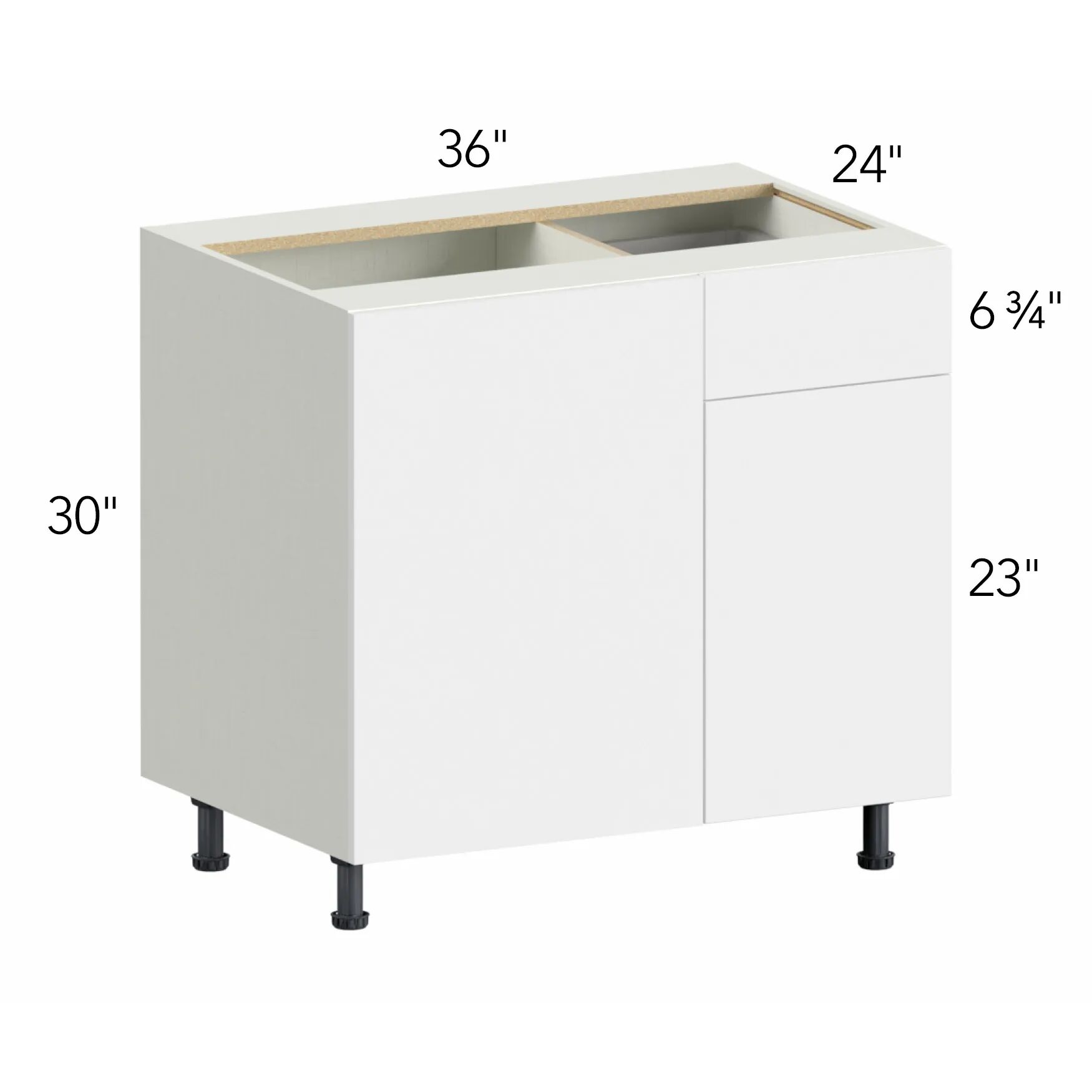 Illume® Tuscany Blanco 36"W x 30"H x 24"D Blind Corner Cabinet (BLB42/45)
