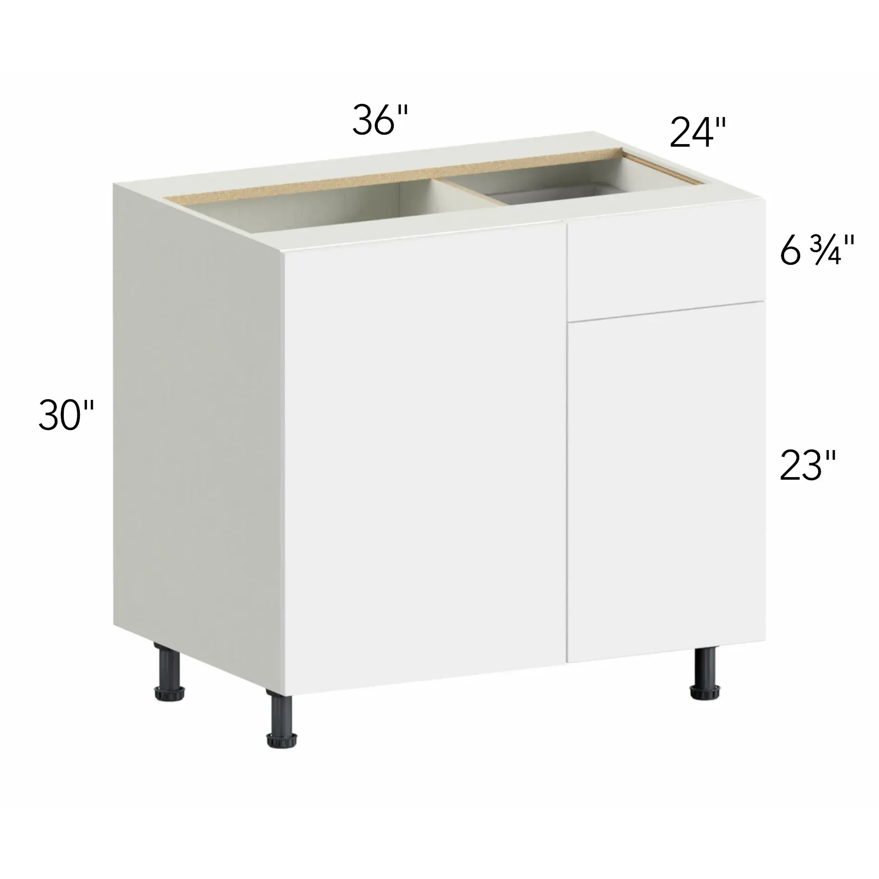 Illume® Tuscany Blanco 36"W x 30"H x 24"D Blind Corner Cabinet (BLB42/45)