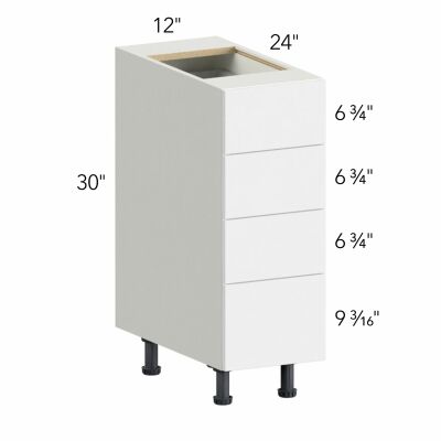 Illume® Tuscany Antracita 12"W x 30"H x 24"D Drawer Base Cabinet (DB12-4)