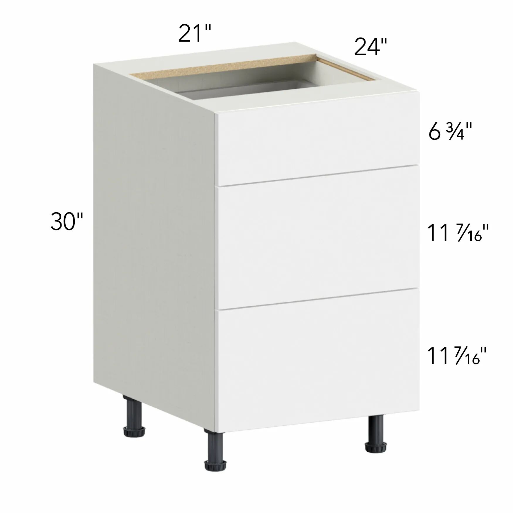 Illume® Tuscany Blanco 21"W x 30"H x 24"D Drawer Base Cabinet (DB21-3)