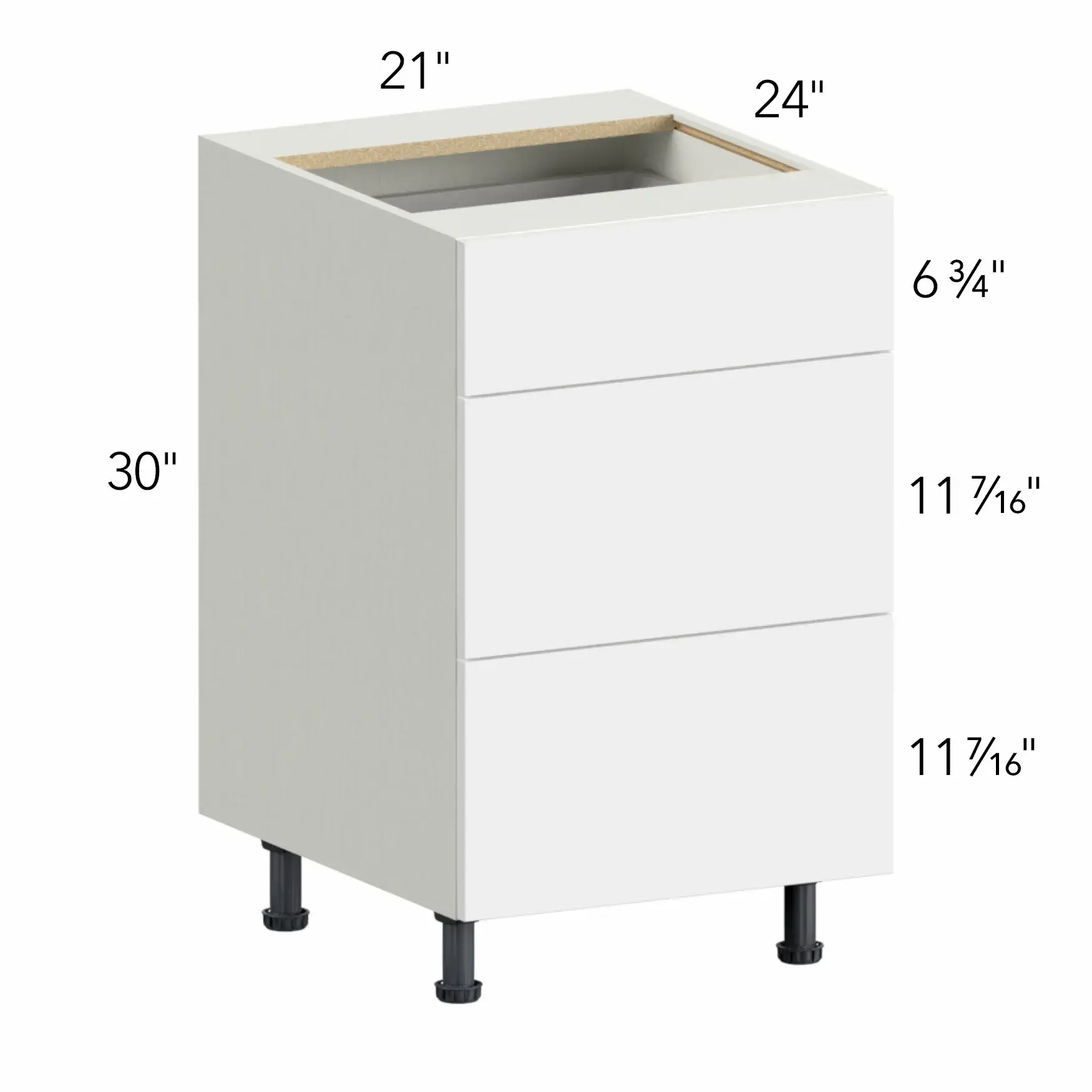 Illume® Tuscany Blanco 21"W x 30"H x 24"D Drawer Base Cabinet (DB21-3)