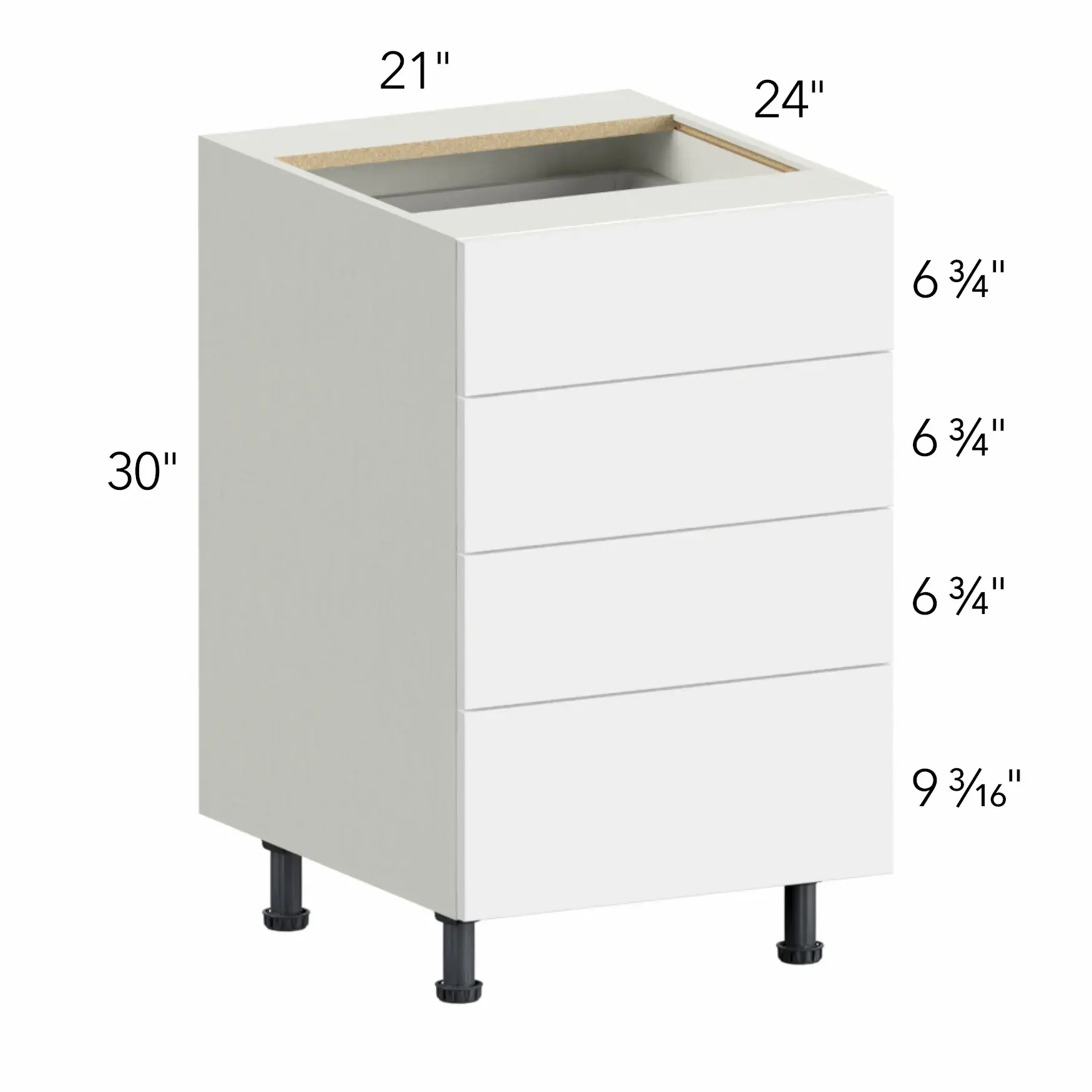 Illume® Tuscany Blanco 21"W x 30"H x 24"D Drawer Base Cabinet (DB21-4)
