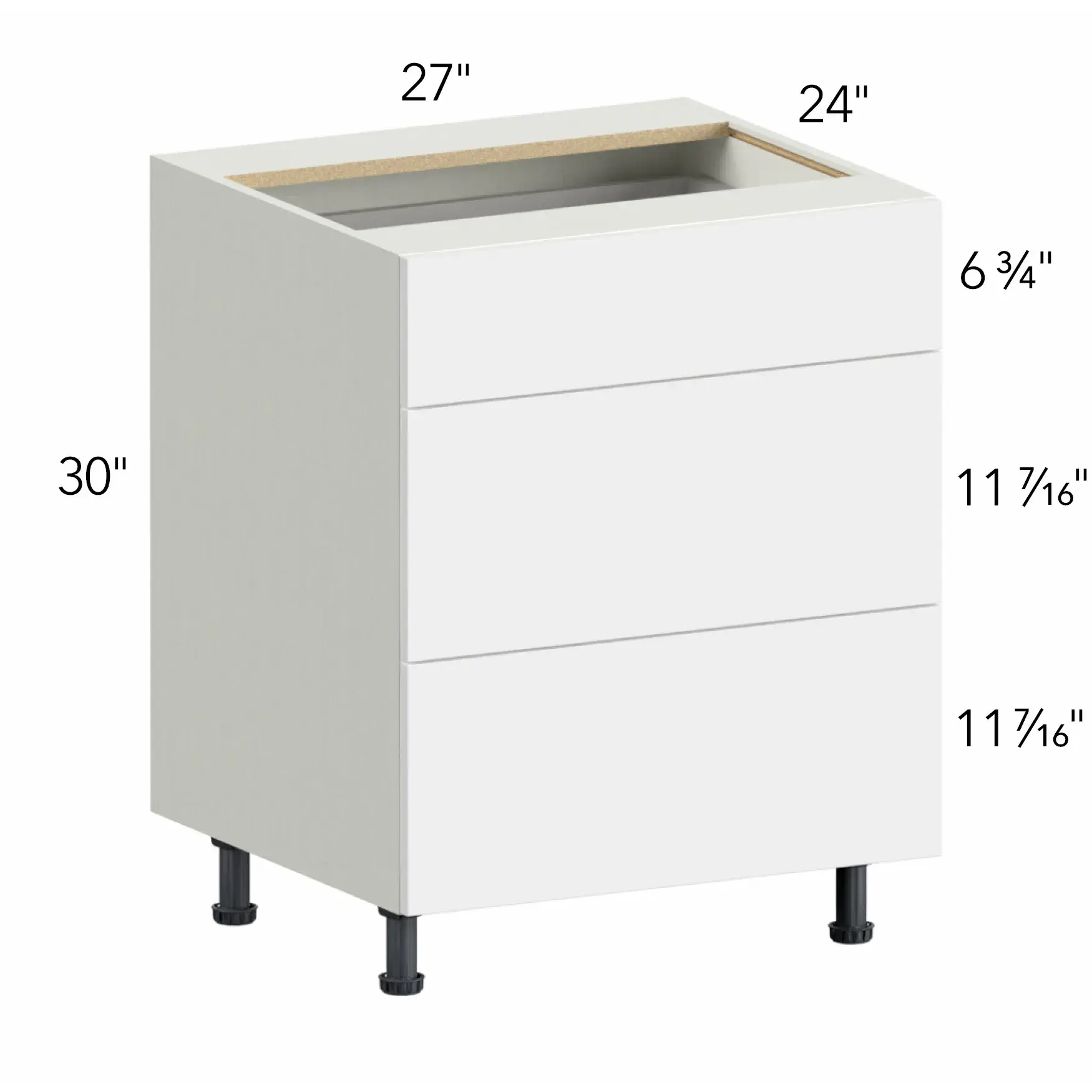 Illume® Tuscany Olmo 3 27"W x 30"H x 24"D Drawer Base Cabinet (DB27-3)